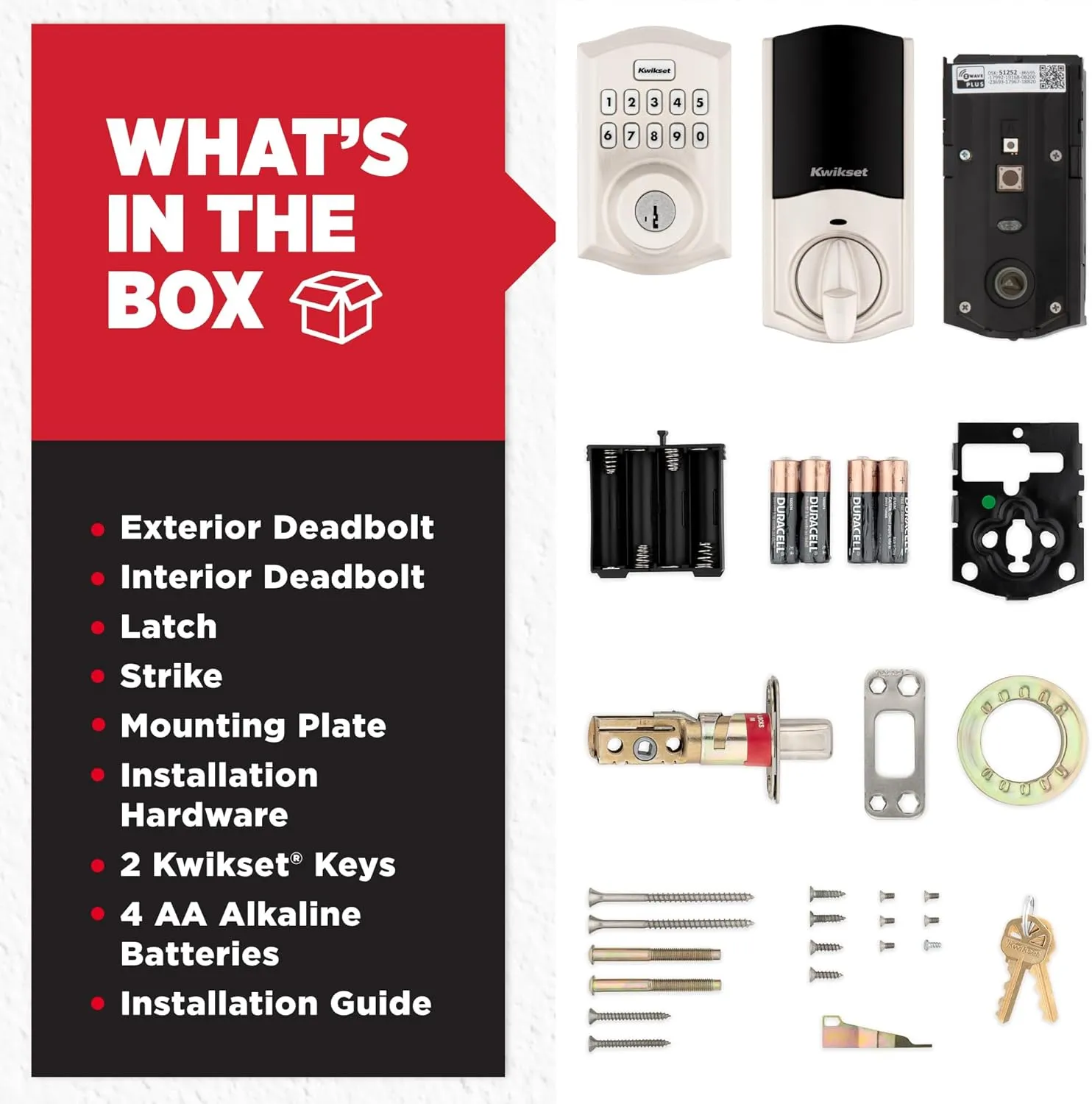 Kwikset HomeConnect 620 Z-Wave Long Range Enabled Keypad Smart Lock with Convenient Keyless Entry, Customizable User Codes, S2 Security and SmartStart Provisioning Satin Nickel Traditional