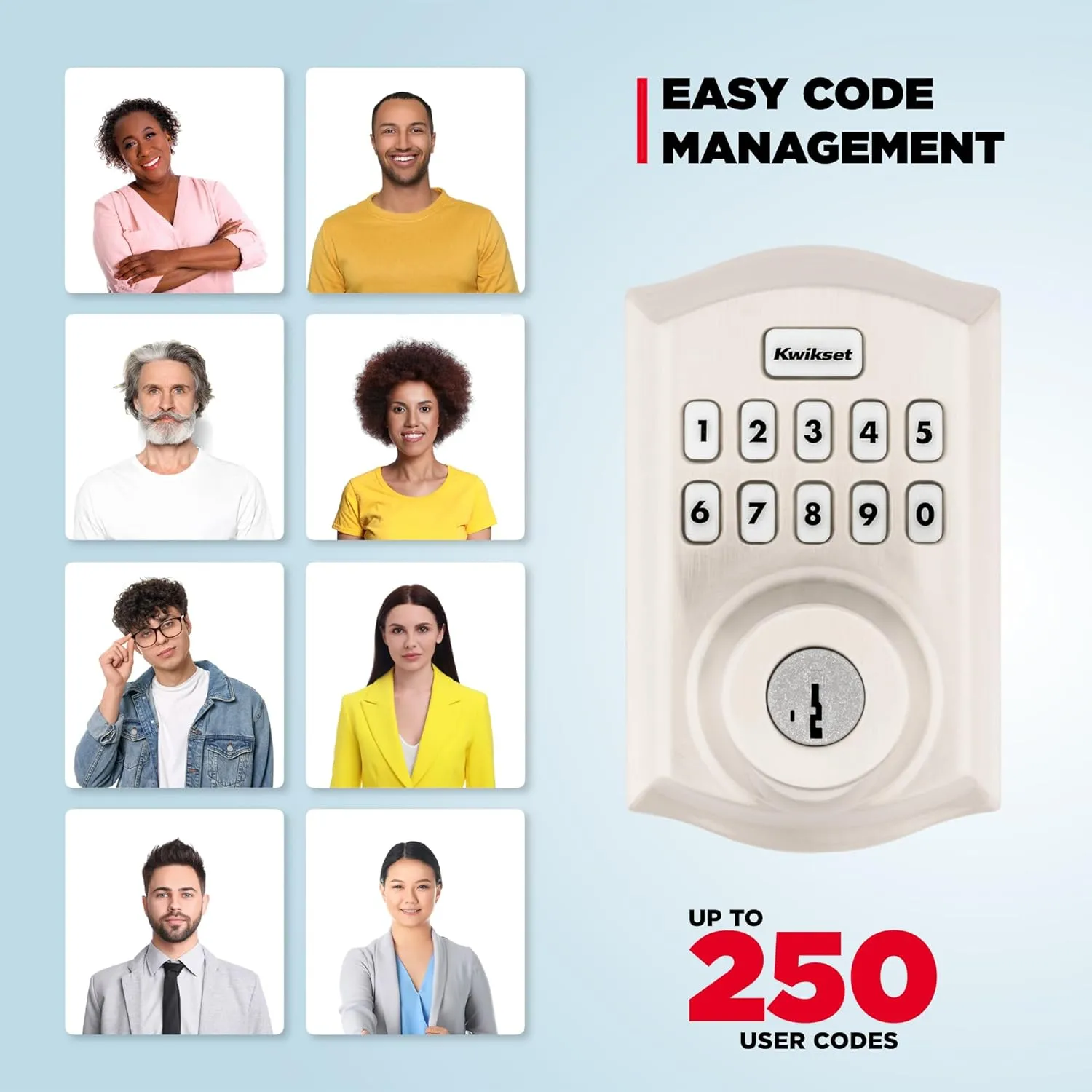 Kwikset HomeConnect 620 Z-Wave Long Range Enabled Keypad Smart Lock with Convenient Keyless Entry, Customizable User Codes, S2 Security and SmartStart Provisioning Satin Nickel Traditional