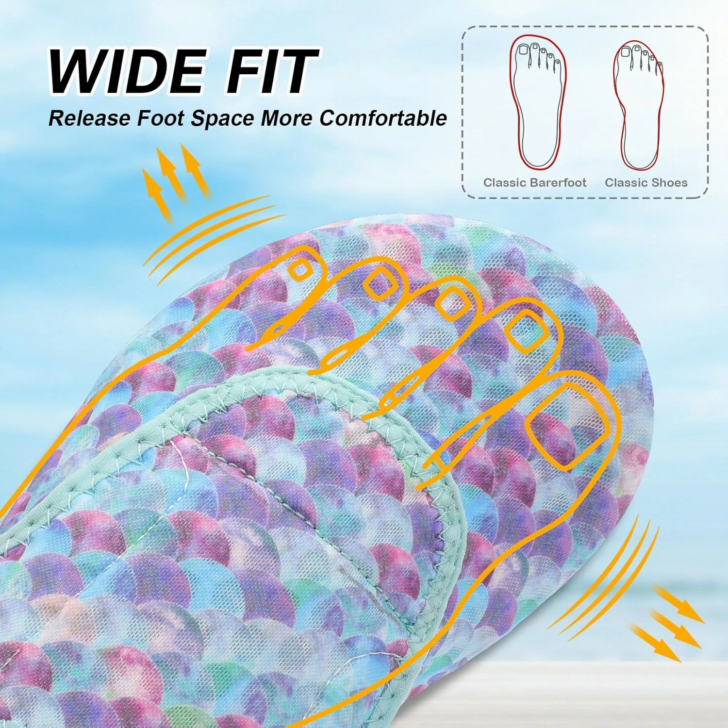 L-RUN Womens Mens Water Shoes Wide Toe Barefoot Swim Shoes for Beach Pool Sand Yoga Quick Dry Adluts Aqua Sock Non Slip