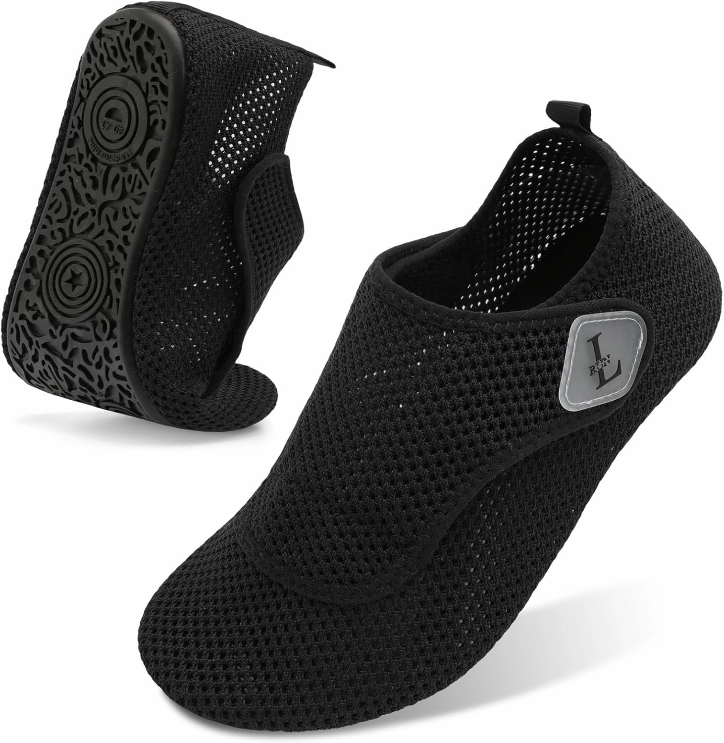 L-RUN Womens Mens Water Shoes Wide Toe Barefoot Swim Shoes for Beach Pool Sand Yoga Quick Dry Adluts Aqua Sock Non Slip