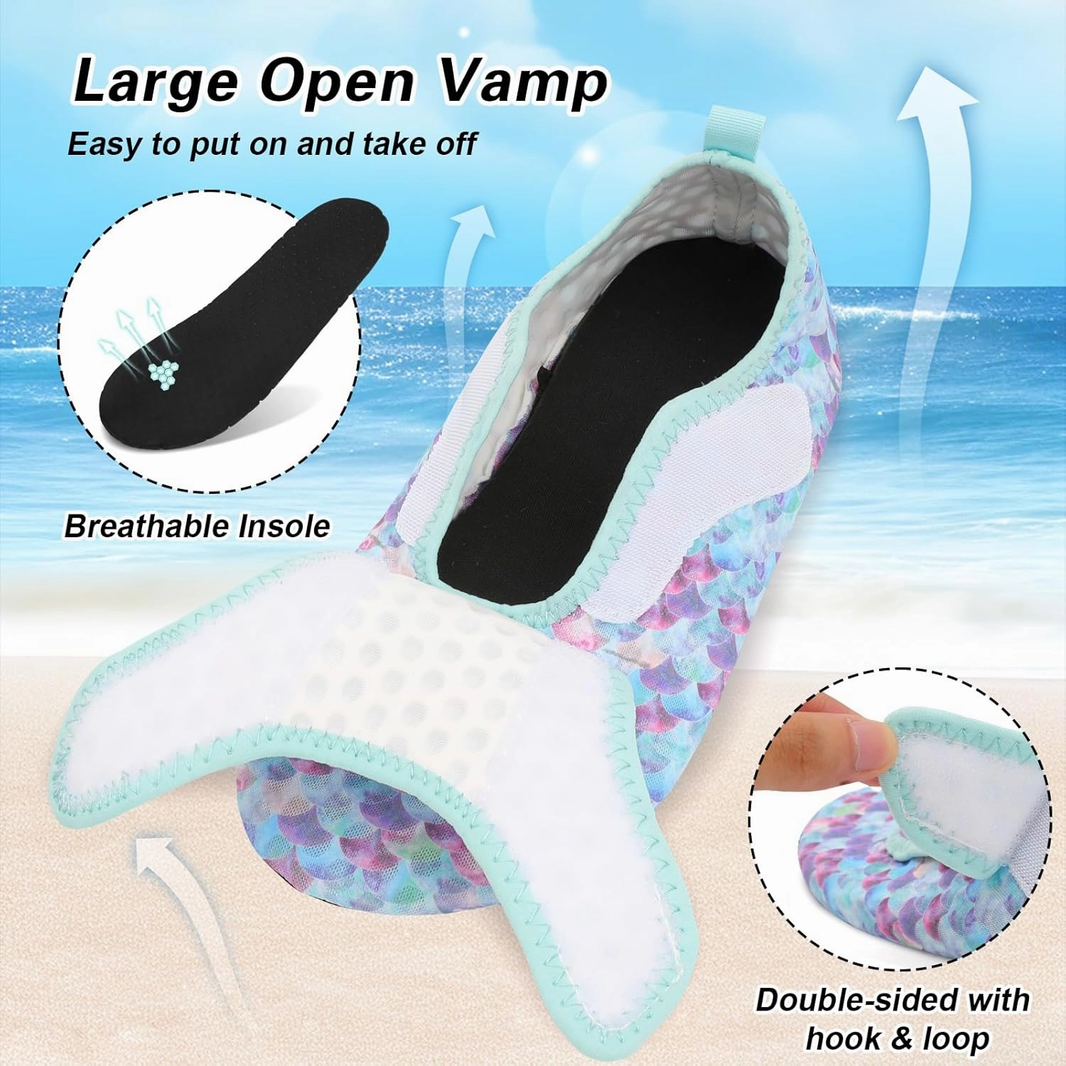 L-RUN Womens Mens Water Shoes Wide Toe Barefoot Swim Shoes for Beach Pool Sand Yoga Quick Dry Adluts Aqua Sock Non Slip