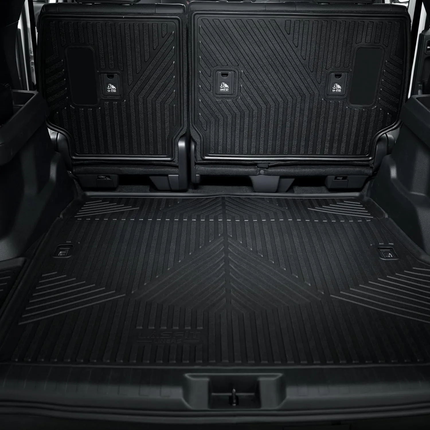LASFIT Floor Mats for Toyota 4Runner 2025 5 Seats(Not fit Hybrid) wtih Trunk mat&backrest mat, All Weather TPE Custom Fit Floor Liner for 4 Runner SR5/TRD/Limited 6th gen Front&Rear Car Mats, Black