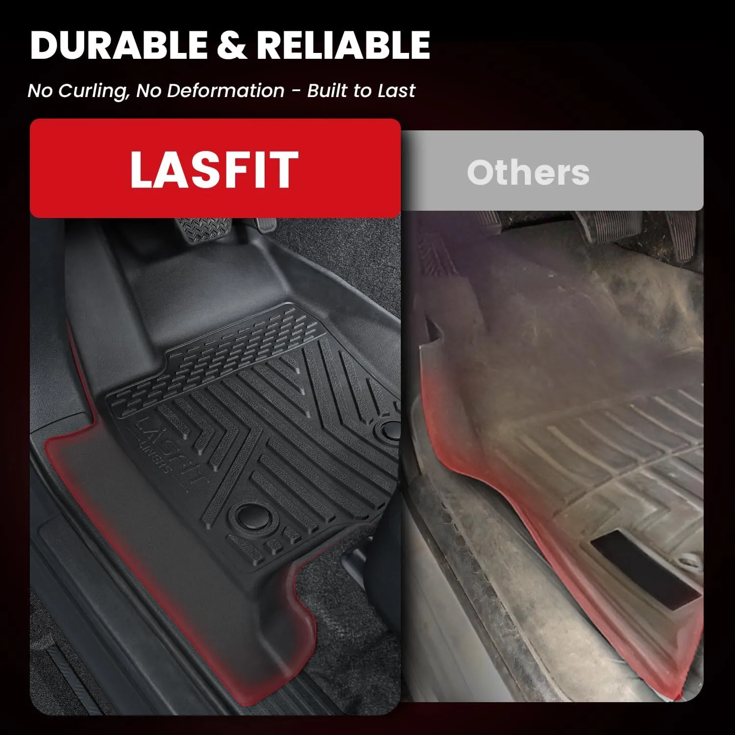 LASFIT Floor Mats for Toyota 4Runner 2025 5 Seats(Not fit Hybrid) wtih Trunk mat&backrest mat, All Weather TPE Custom Fit Floor Liner for 4 Runner SR5/TRD/Limited 6th gen Front&Rear Car Mats, Black