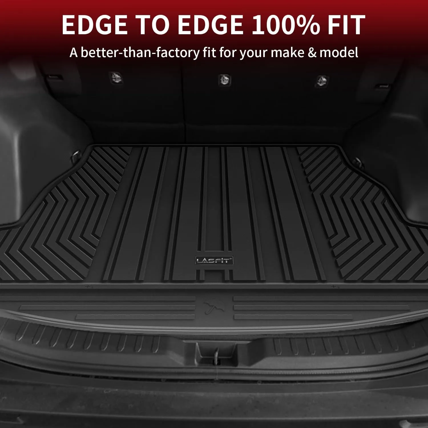 LASFIT Floor Mats&Trunk Mat for Toyota RAV4 2019-2025(Not Fit Hybrid) All Weather TPE Mats Custom Fit for Floor Liner for Toyota RAV 4 LE/XLE/Limited/TRD/Adventure Front and Rear 2 Row Car Mats,Black