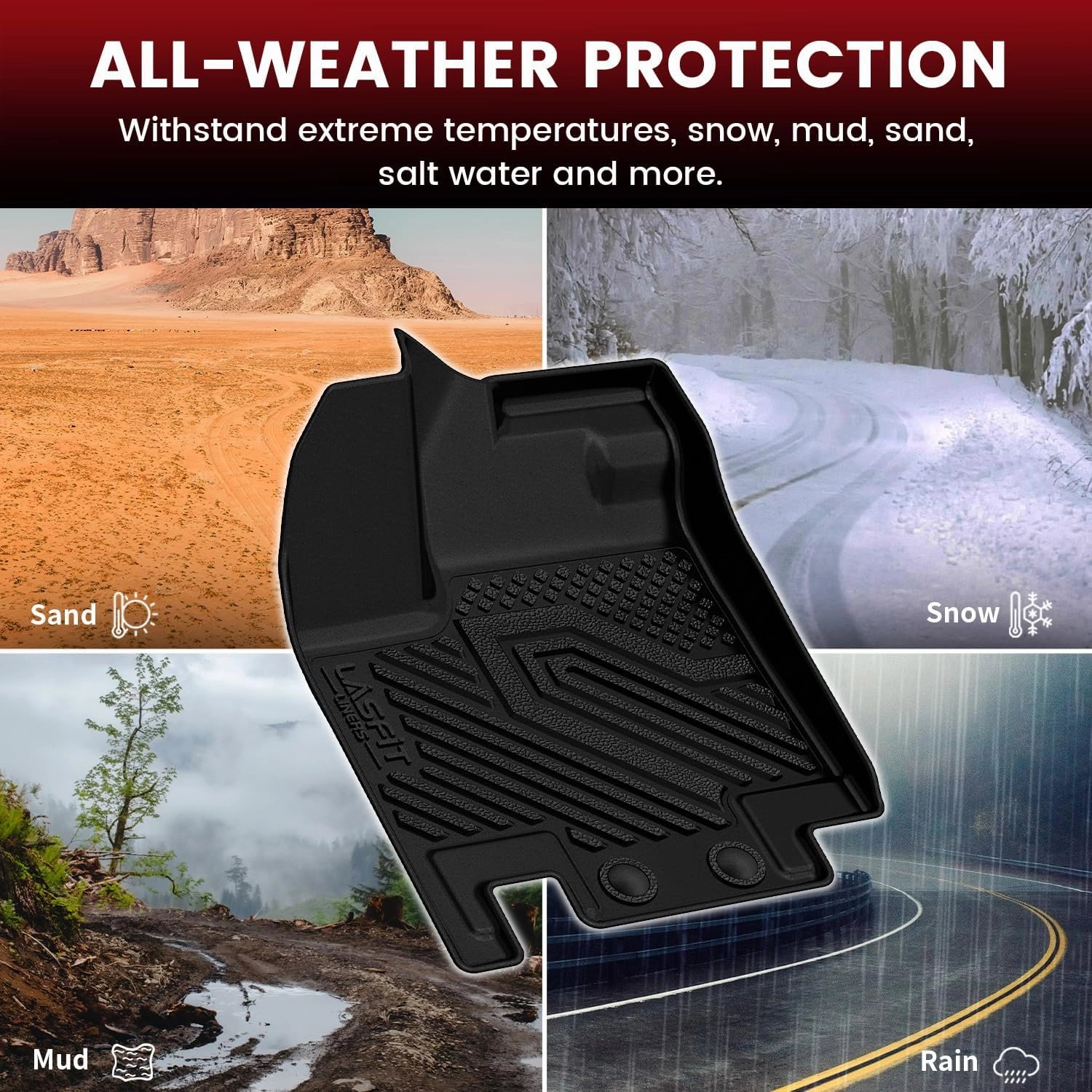 LASFIT Floor Mats & Cargo Mat for Nissan Pathfinder 2022-2025 Only Fit 8-Seater (Not fit 7 Seats), All Weather TPE Custom Fit Durable Floor Liners for Pathfinder sv/sl/Platinum Car Mats & Trunk Mats