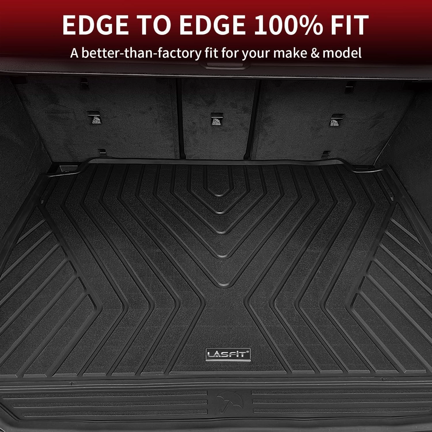 LASFIT Floor Mats&Trunk Mat Fit for BMW X5 2019-2024 2025 2026 40i/45e/50e/50i/M/M50i/M60i, All Weather TPE Custom Fit 1st&2nd Row Full Set Car Mats & Cargo Liner(Only for 5 Passengers), Black