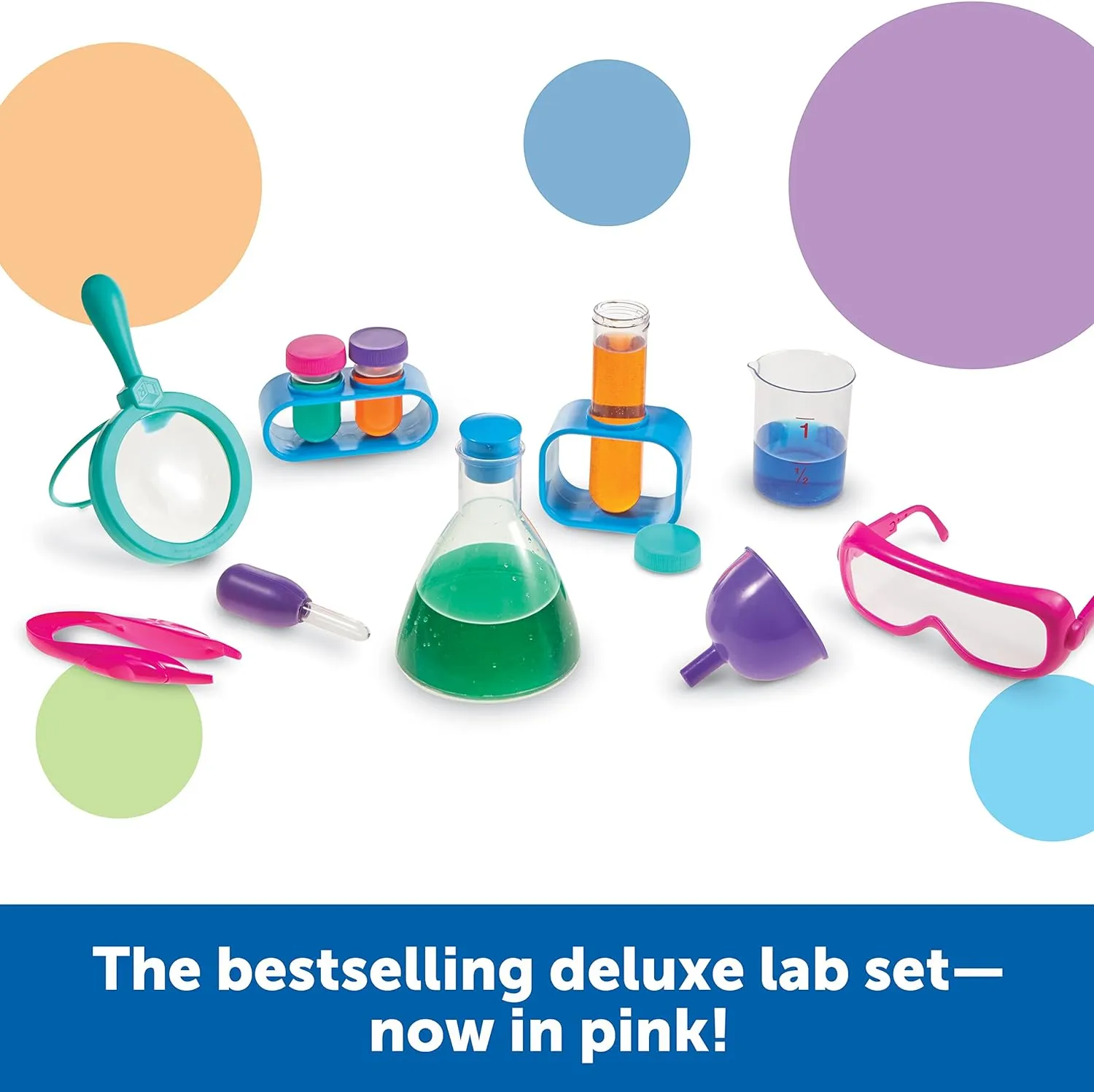 Learning Resources Primary Science Lab Set Pink, Science Kits for Kids, Experiments for Kids, stem Toys for Kids, 22 Pieces, Ages 3 