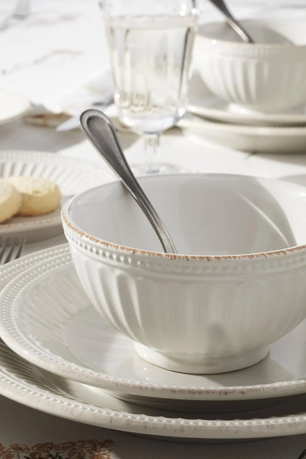 Lenox French Perle Groove, 12 Count, 12-Piece Dinnerware Set (Bowls)