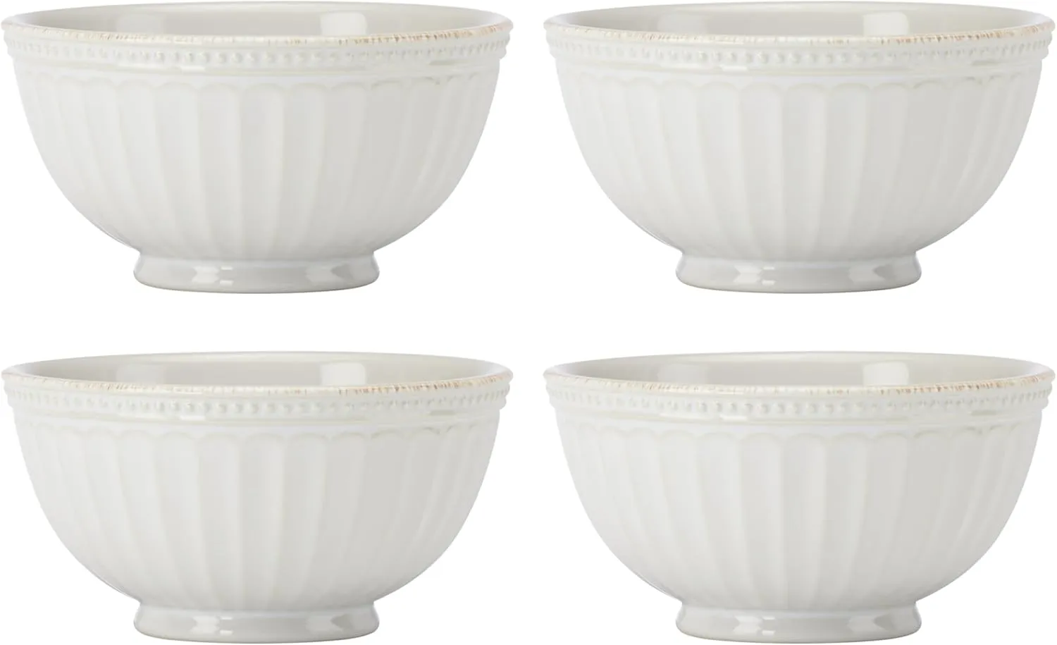 Lenox French Perle Groove, 12 Count, 12-Piece Dinnerware Set (Bowls)
