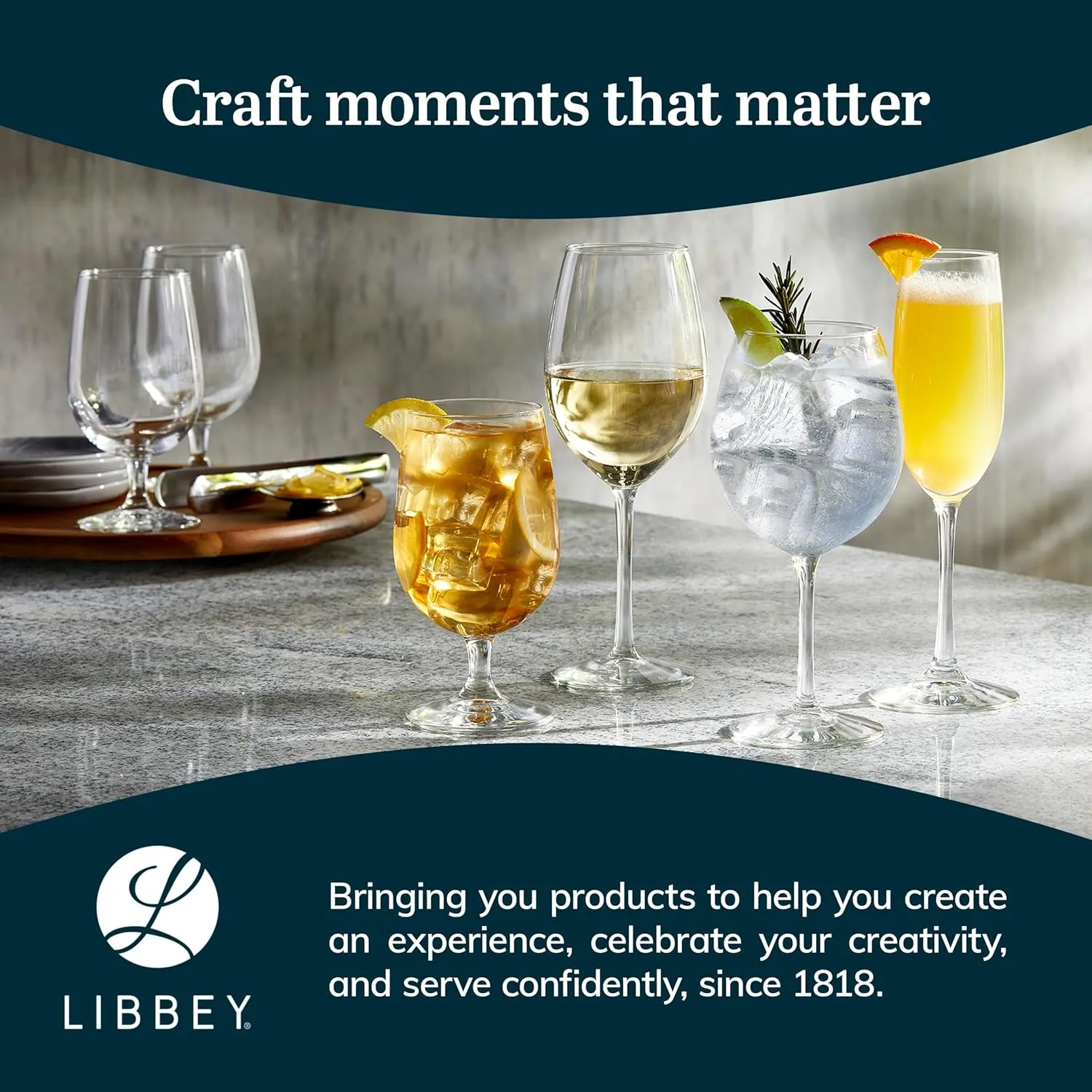 Libbey Champagne Flutes Set, 8 oz Elegant Stemmed Flute Glasses Set of 6, Dishwasher Safe Sparkling Wine Mimosa Glasses for Parties