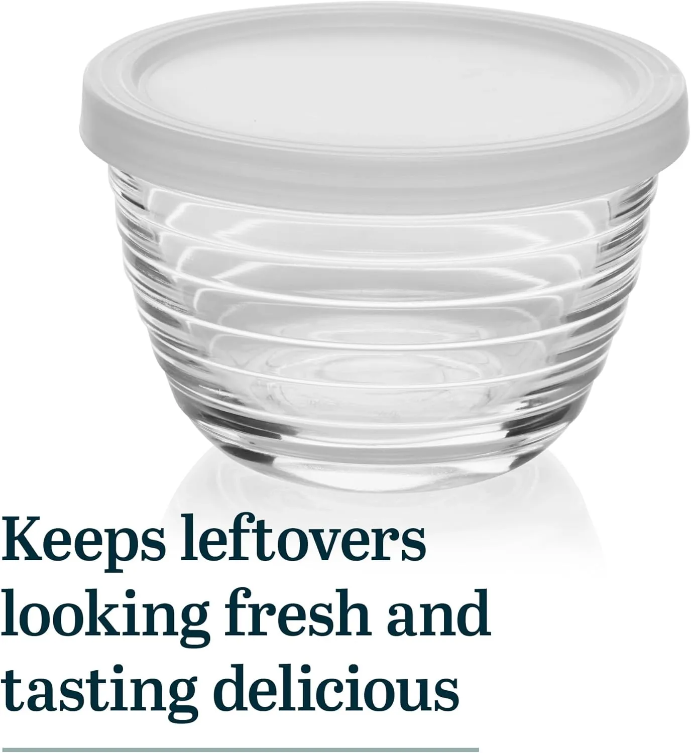 Libbey Small Glass Bowls with Lids, 6.25 ounce, Set of 8, Clear, 3.45-inch Diameter