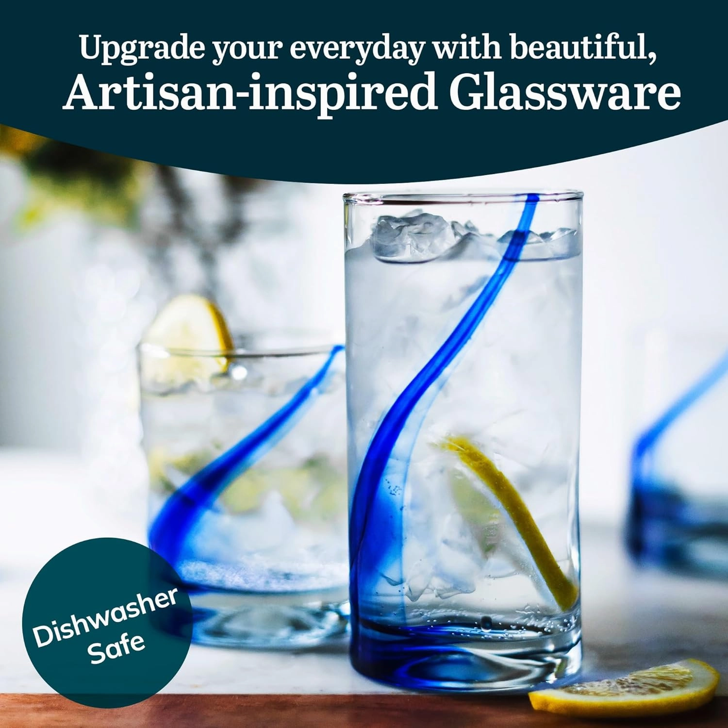 Libbey 99104 Blue Ribbon Tumbler and Rocks Glass Set, (Set of 16 Piece) Drinkware Glasses Set, Clear Dishwasher Safe Rock and Tumbler Glasses Set