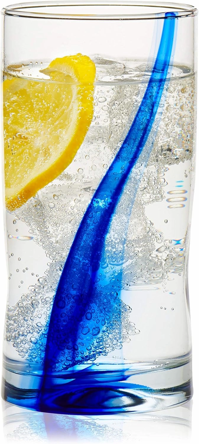 Libbey 99104 Blue Ribbon Tumbler and Rocks Glass Set, (Set of 16 Piece) Drinkware Glasses Set, Clear Dishwasher Safe Rock and Tumbler Glasses Set