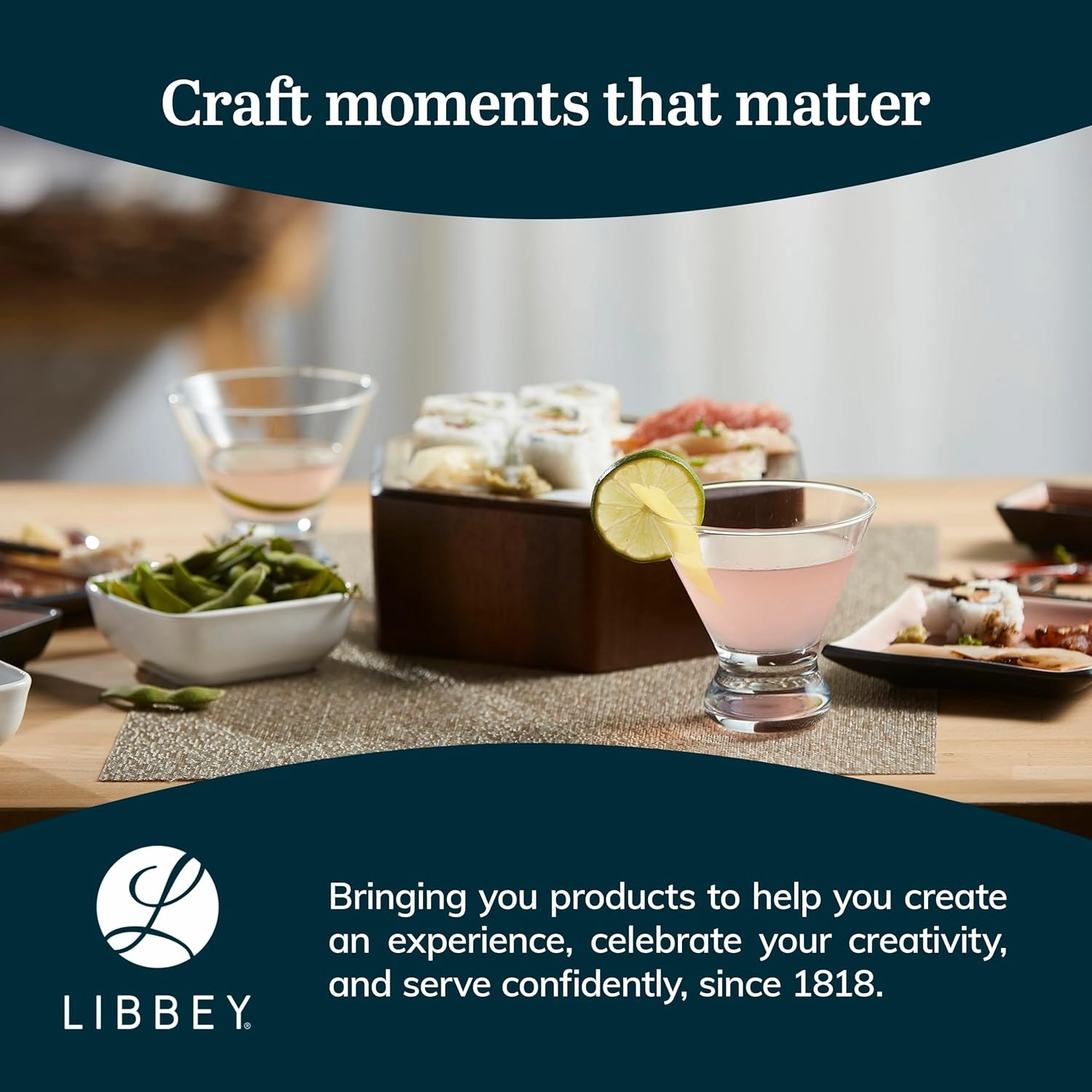 Libbey Cosmopolitan Stemless Martini Glasses, 8.25 Oz Dishwasher Safe Martini Glasses Set of 4, Cocktail Glasses Set for Wedding Registries and More