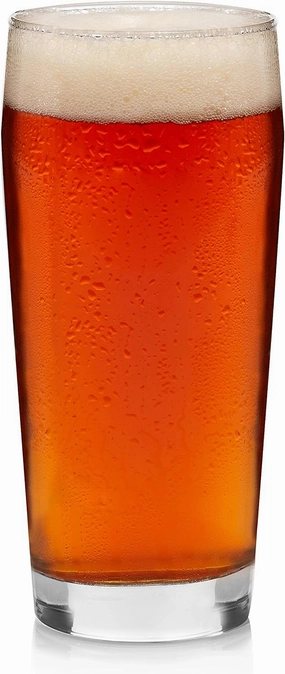 Libbey Craft Brews Craft Pub Glasses Set, Elegant, Curvy Style Beer Glasses Set of 4, Dishwasher Safe Pilsner Beer Glasses for Light Beers and Stouts