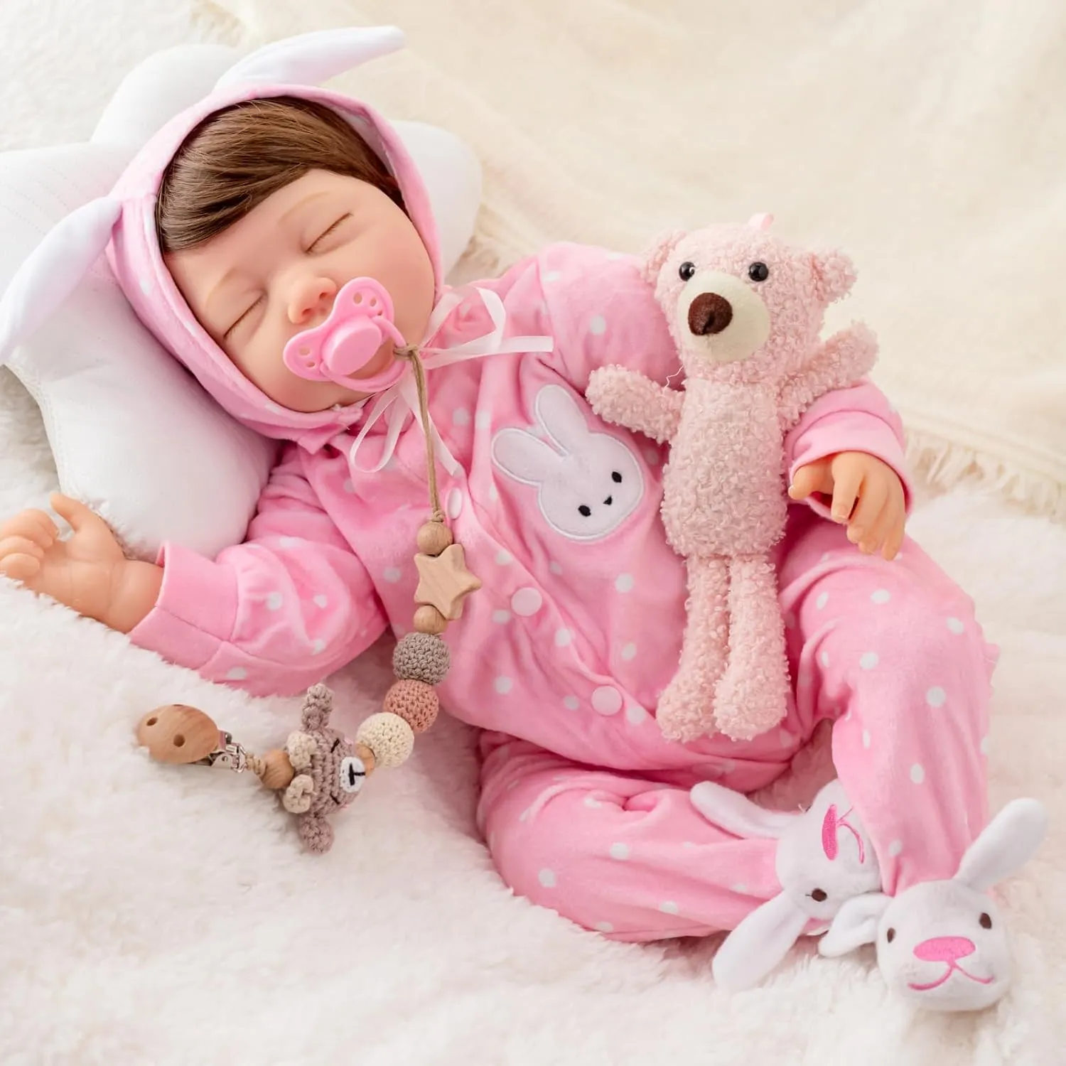 Lifelike Reborn Baby Dolls, Realistic Newborn Dolls Girl 22 Inches, Real Life Doll with Cloth Body and Feeding Toy for Kids Age 3  