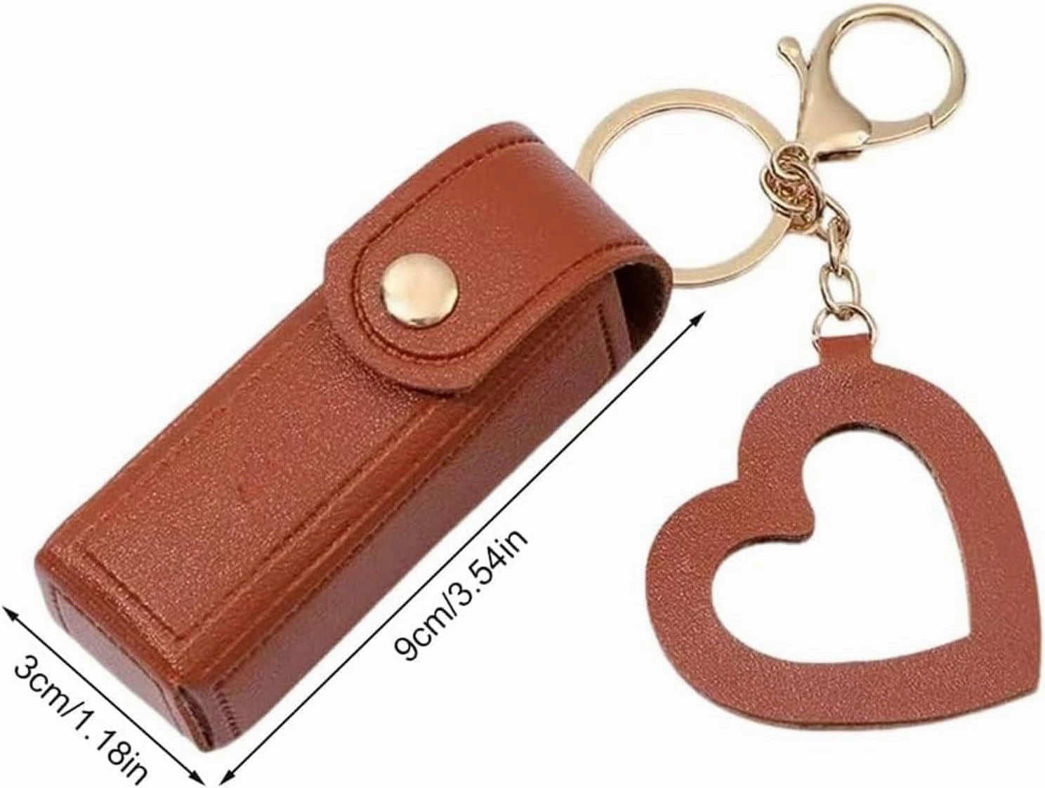 Lip Oil Keychain - Mirror & Oil 2-in-1, Chapstick Holder, 2025 New Lipstick Holder Keychain, PU Leather Potable Lip Gloss Holder for Car/Travel Storage (4PCS, A)