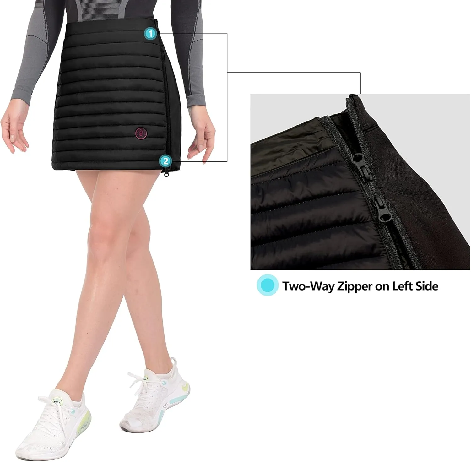 Little Donkey Andy Women's Lightweight Puffer Sport Skorts Warm Quilted Skirt Outdoors Hiking Running