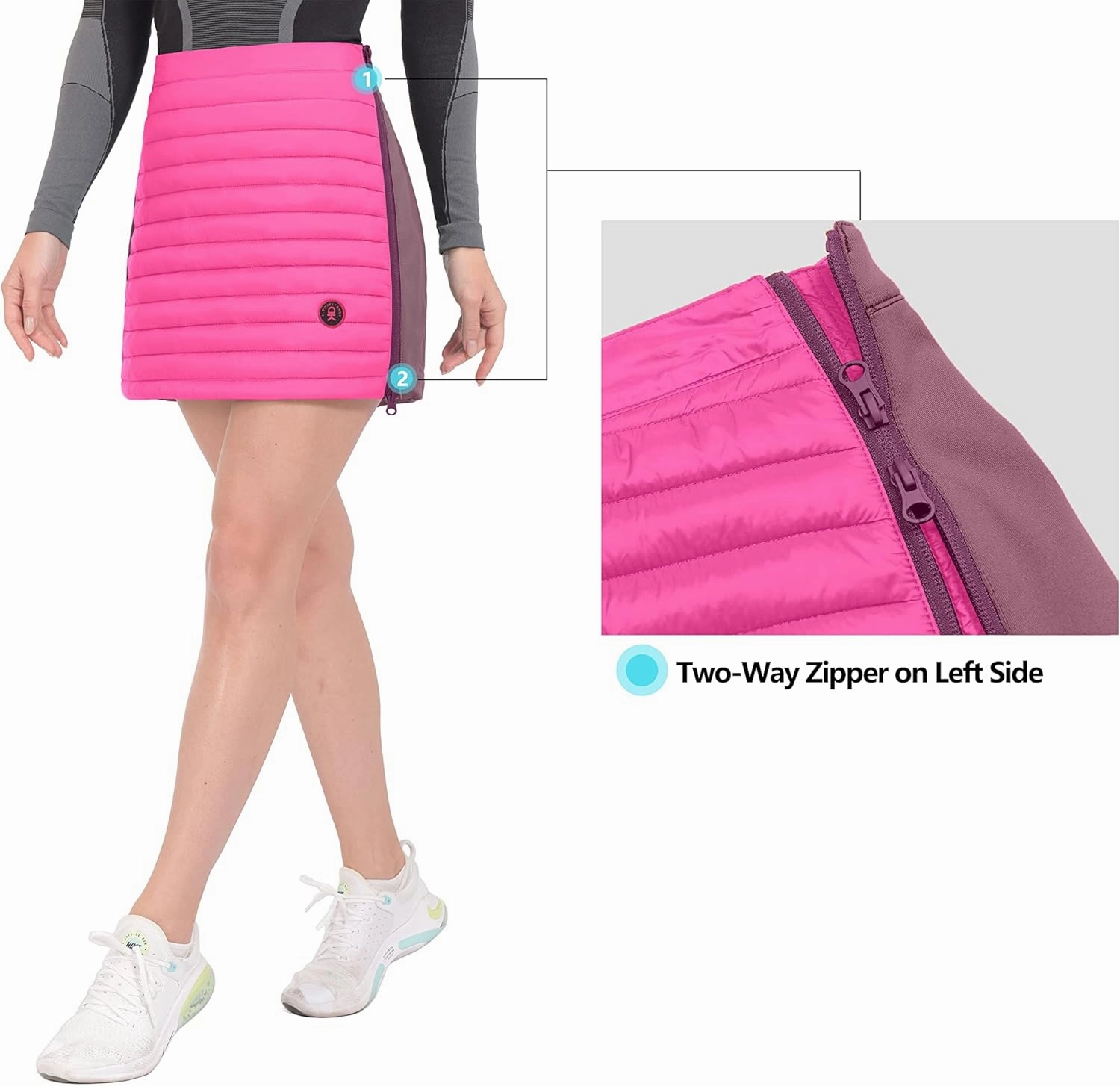 Little Donkey Andy Women's Lightweight Puffer Sport Skorts Warm Quilted Skirt Outdoors Hiking Running