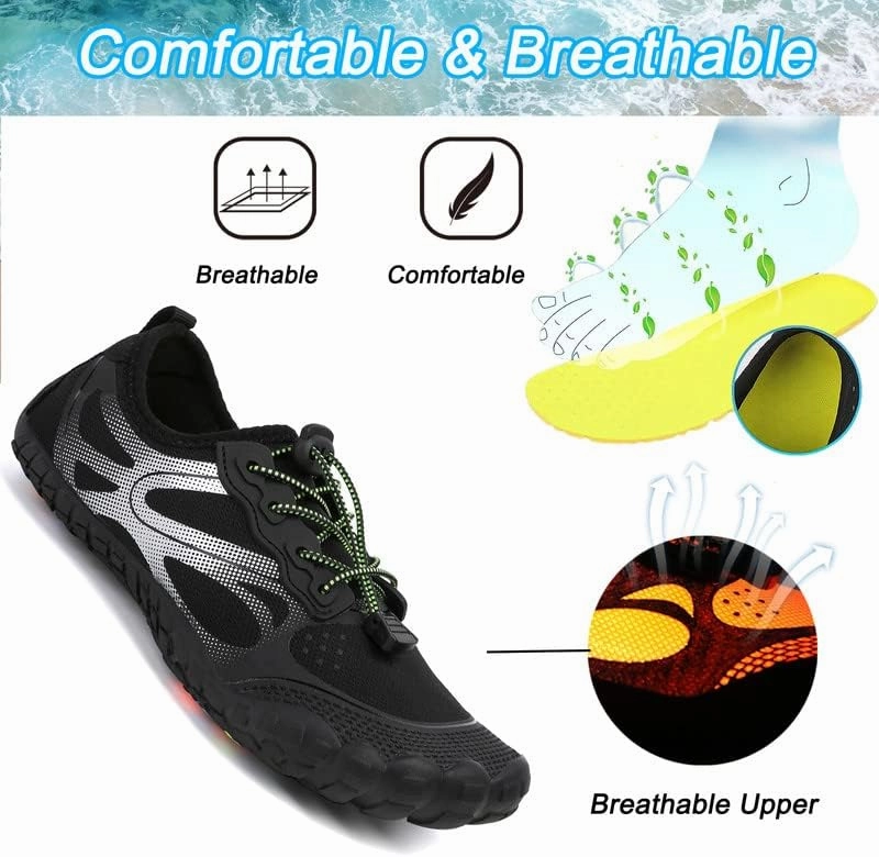 LIZRHA Water Shoes for Men and Women Quick Dry Aqua Swim Barefoot Shoes for Outdoor Fishing Beach Pool Boat Surfing Walking Water Park and Yoqa Activities