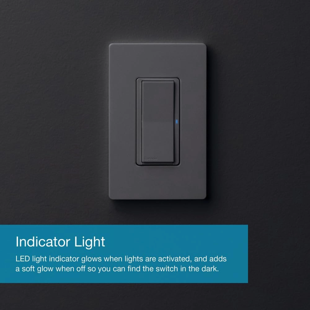 Lutron Claro Smart Switch for Caseta Smart Lighting (Lutron Smart Hub Required), for LED Lights and Fans, 5 Amp, Single-Pole/3-Way, Neutral Required, DVRF-5NS-IV, Ivory