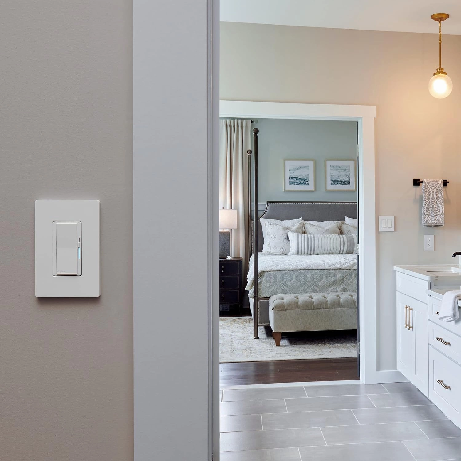 Lutron Diva Smart Dimmer Switch for Caseta Smart Lighting (Lutron Smart Hub Required), for LED Lights, 150 Watt, Single-Pole/3Way, No Neutral Required, DVRF-6LS-WH-2, White, 2 Pack