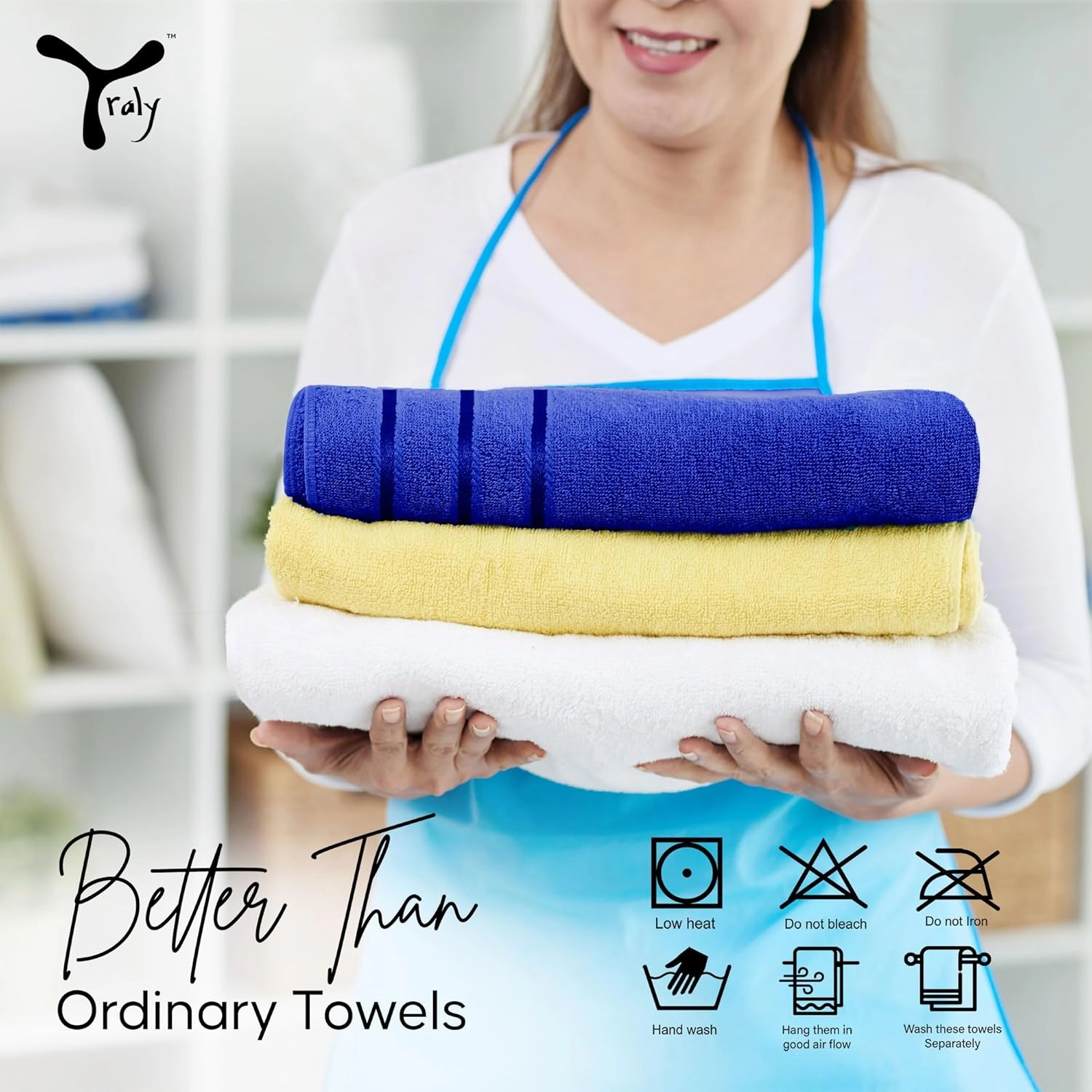 Luxury Hand Towels for Bathroom Set of 4 (16 x 28 Inch) Soft & Absorbent 600GSM Ring Spun Cotton Hand Towel Sets for Bathroom, Gym, Hotel and Spa - Viscose Stripe