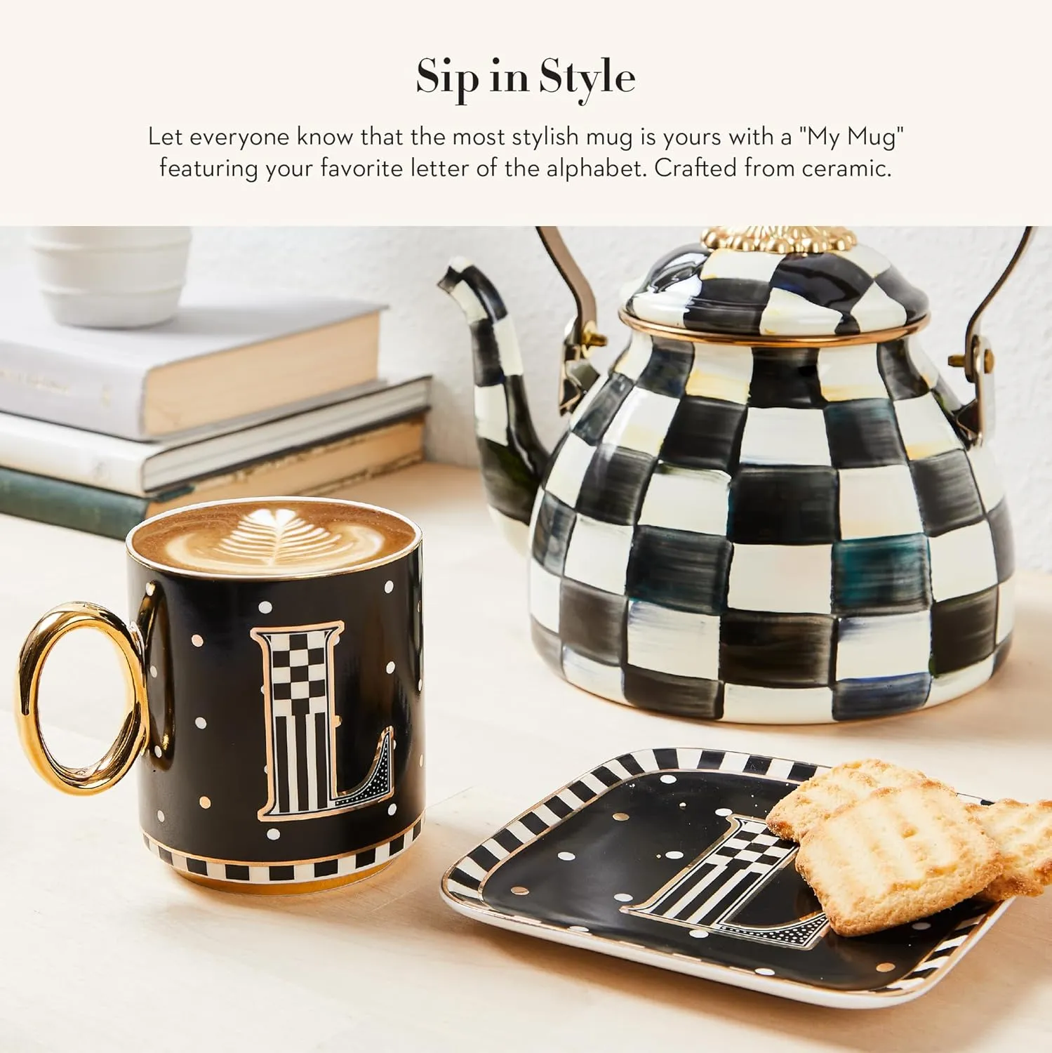 MACKENZIE-CHILDS My Mug, Decorative Ceramic Coffee Mug with Handle, T