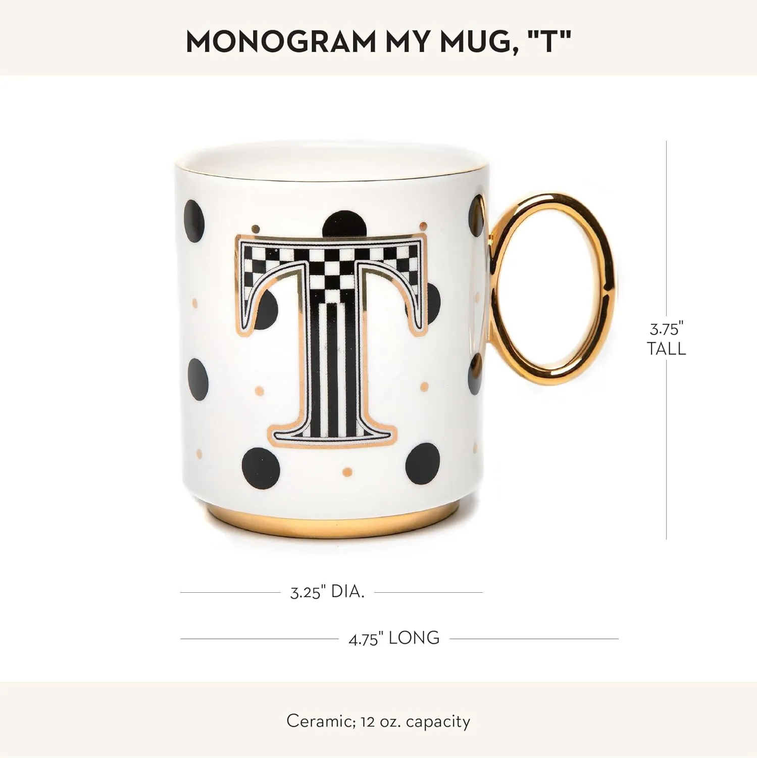 MACKENZIE-CHILDS My Mug, Decorative Ceramic Coffee Mug with Handle, T