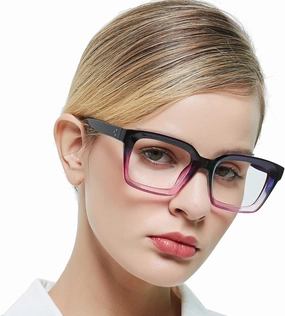 MARE AZZURO Blue Blocking Eyewear Women Computer Glasses Stylish Gaming Eyeglasses Female Purple Frame No Magnification