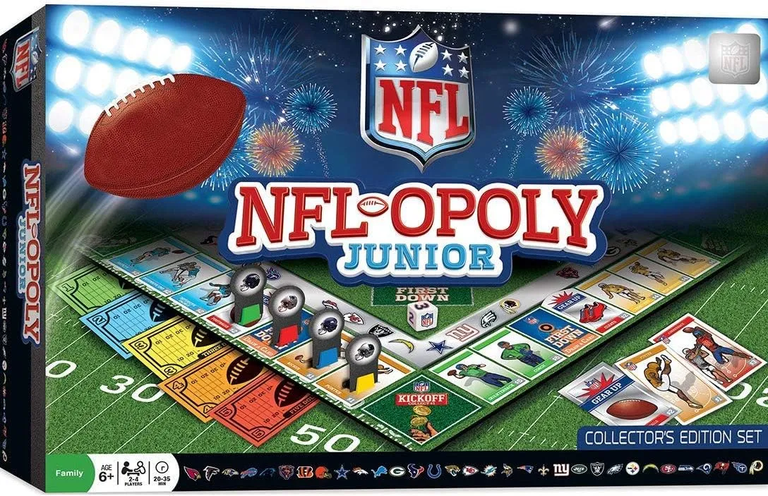 MasterPieces NFL-Opoly Junior Board Game, Collector's Edition Set, for 2-4 Players, Ages 6 