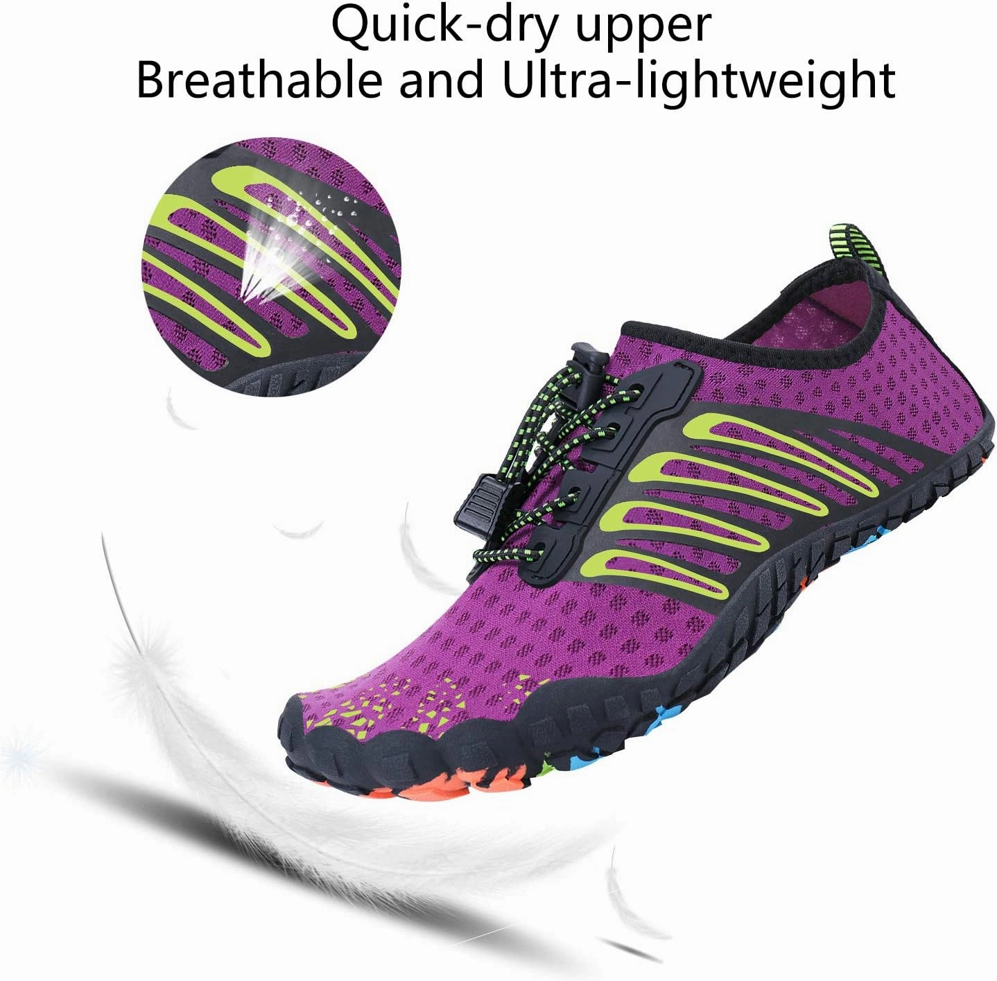 MAYZERO Water Shoes Men Women Swim Surf Shoes Beach Pool Shoes Wide Toe Hiking Aqua Shoes Winter House Slippers