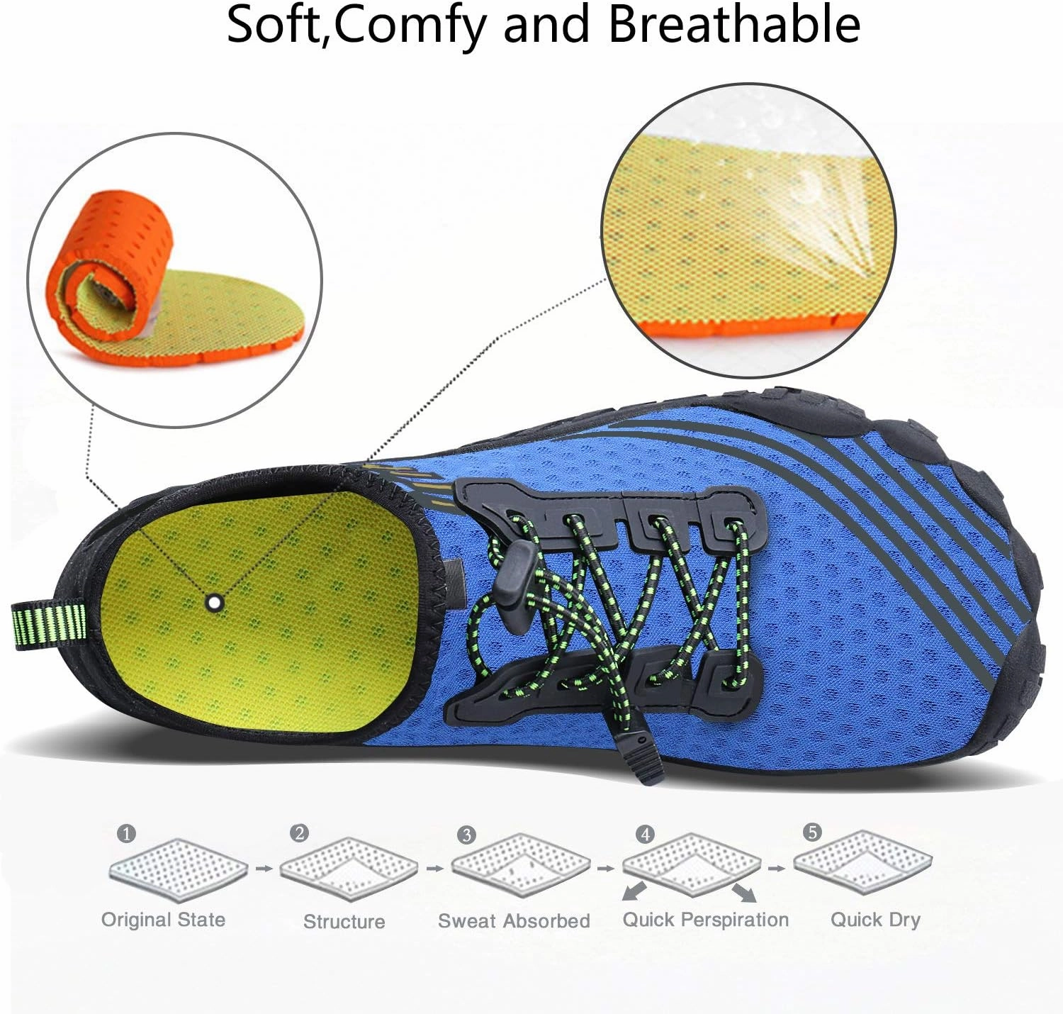 MAYZERO Water Shoes Men Women Swim Surf Shoes Beach Pool Shoes Wide Toe Hiking Aqua Shoes Winter House Slippers