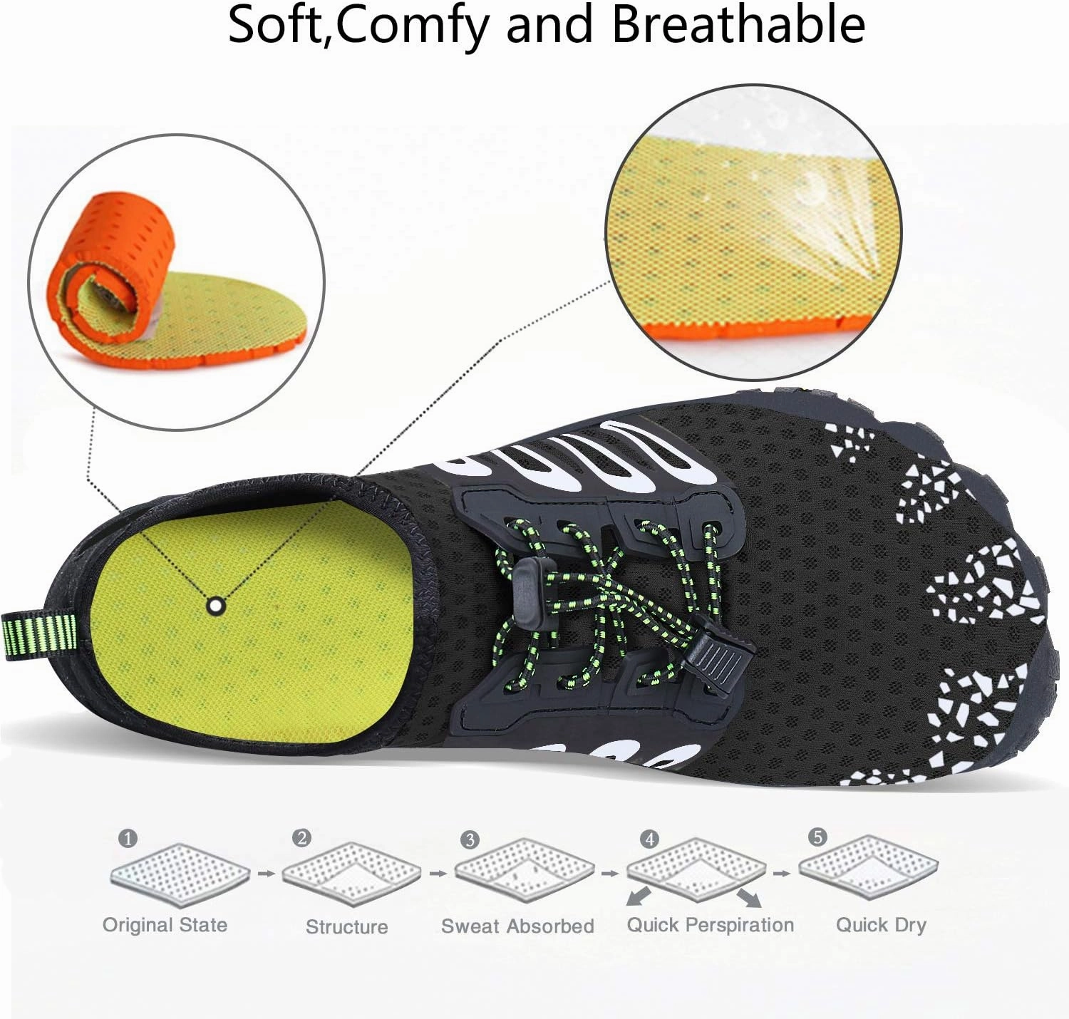 MAYZERO Water Shoes Men Women Swim Surf Shoes Beach Pool Shoes Wide Toe Hiking Aqua Shoes Winter House Slippers