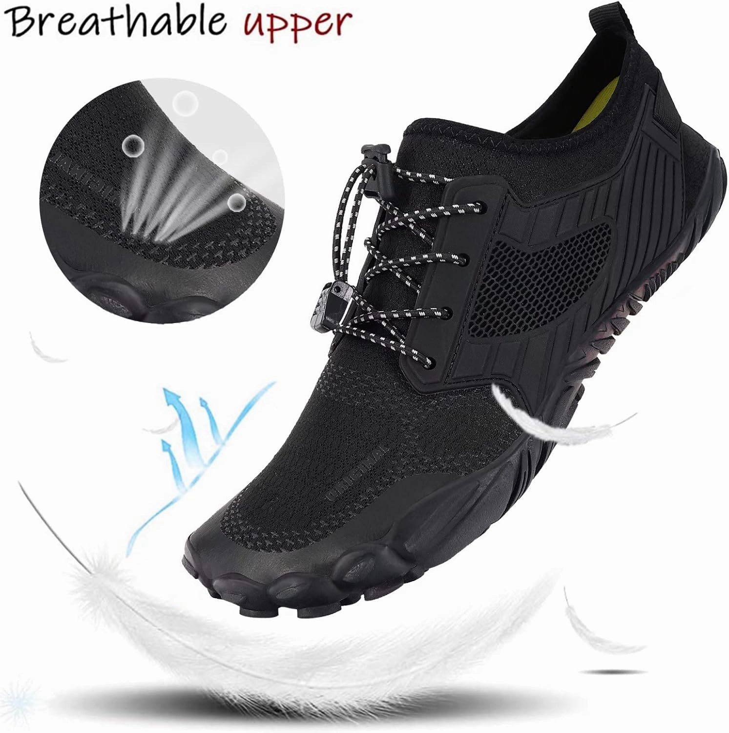 MAYZERO Water Shoes Men Women Swim Surf Shoes Beach Pool Shoes Wide Toe Hiking Aqua Shoes Winter House Slippers
