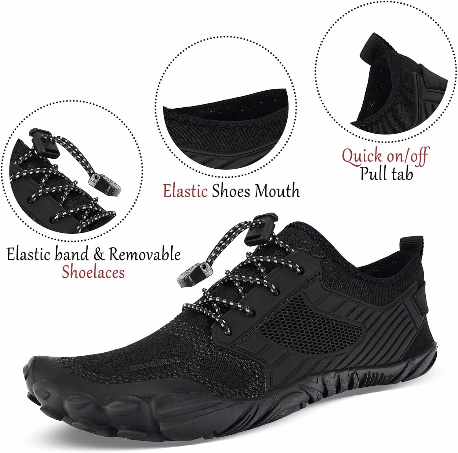 MAYZERO Water Shoes Men Women Swim Surf Shoes Beach Pool Shoes Wide Toe Hiking Aqua Shoes Winter House Slippers
