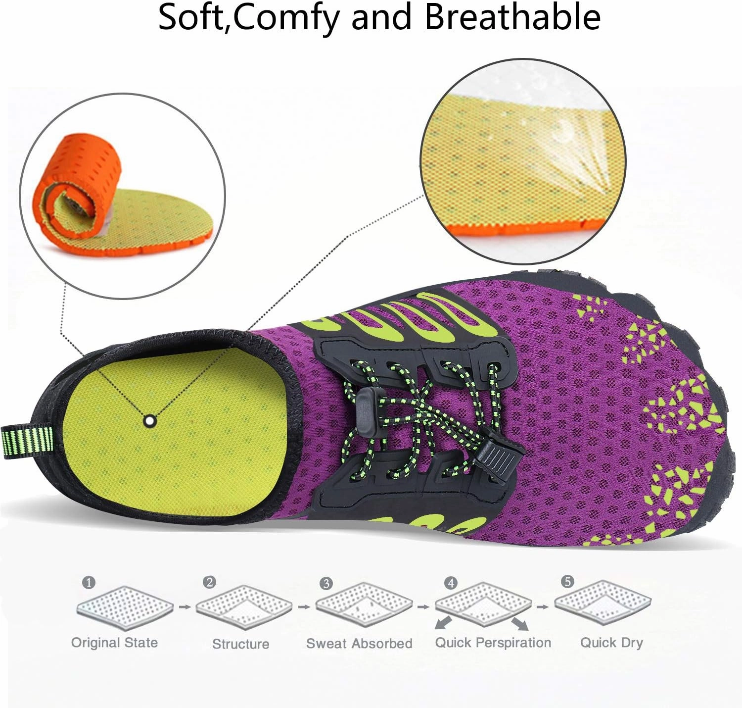 MAYZERO Water Shoes Men Women Swim Surf Shoes Beach Pool Shoes Wide Toe Hiking Aqua Shoes Winter House Slippers