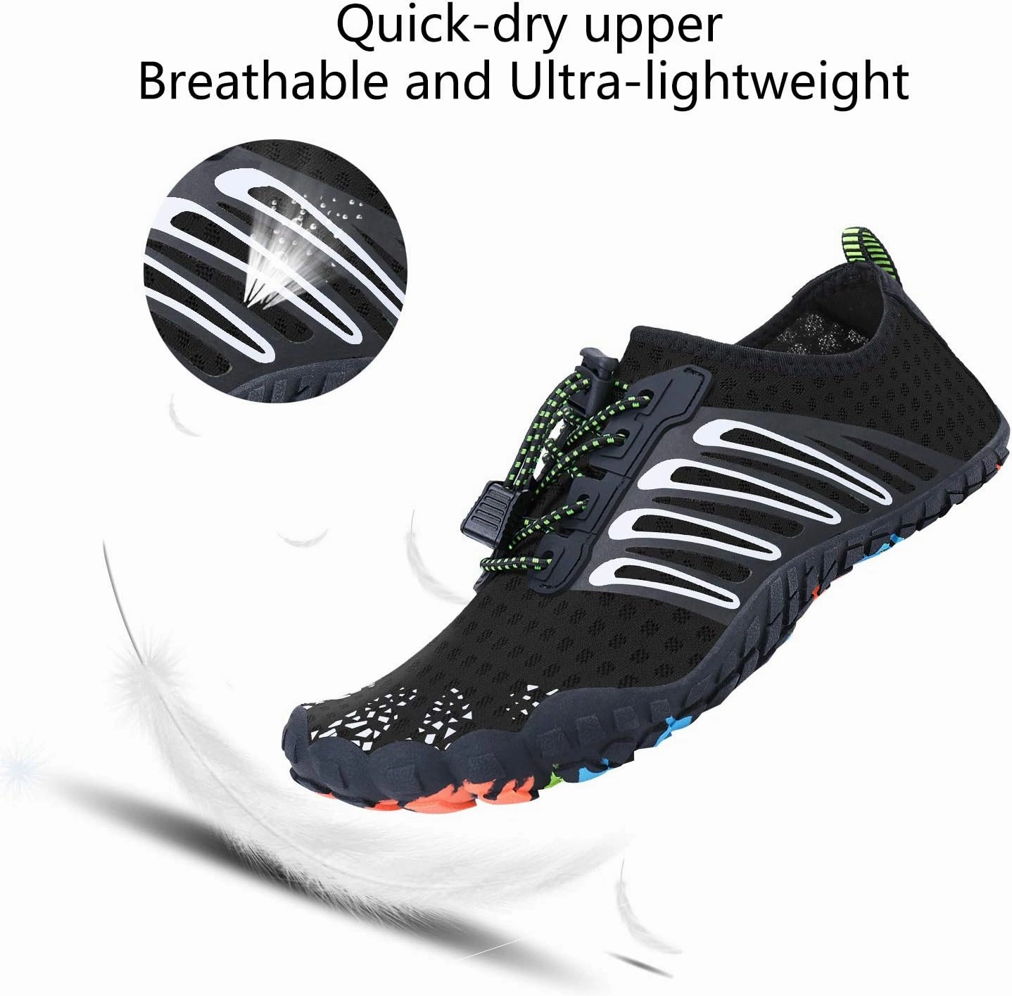 MAYZERO Water Shoes Men Women Swim Surf Shoes Beach Pool Shoes Wide Toe Hiking Aqua Shoes Winter House Slippers
