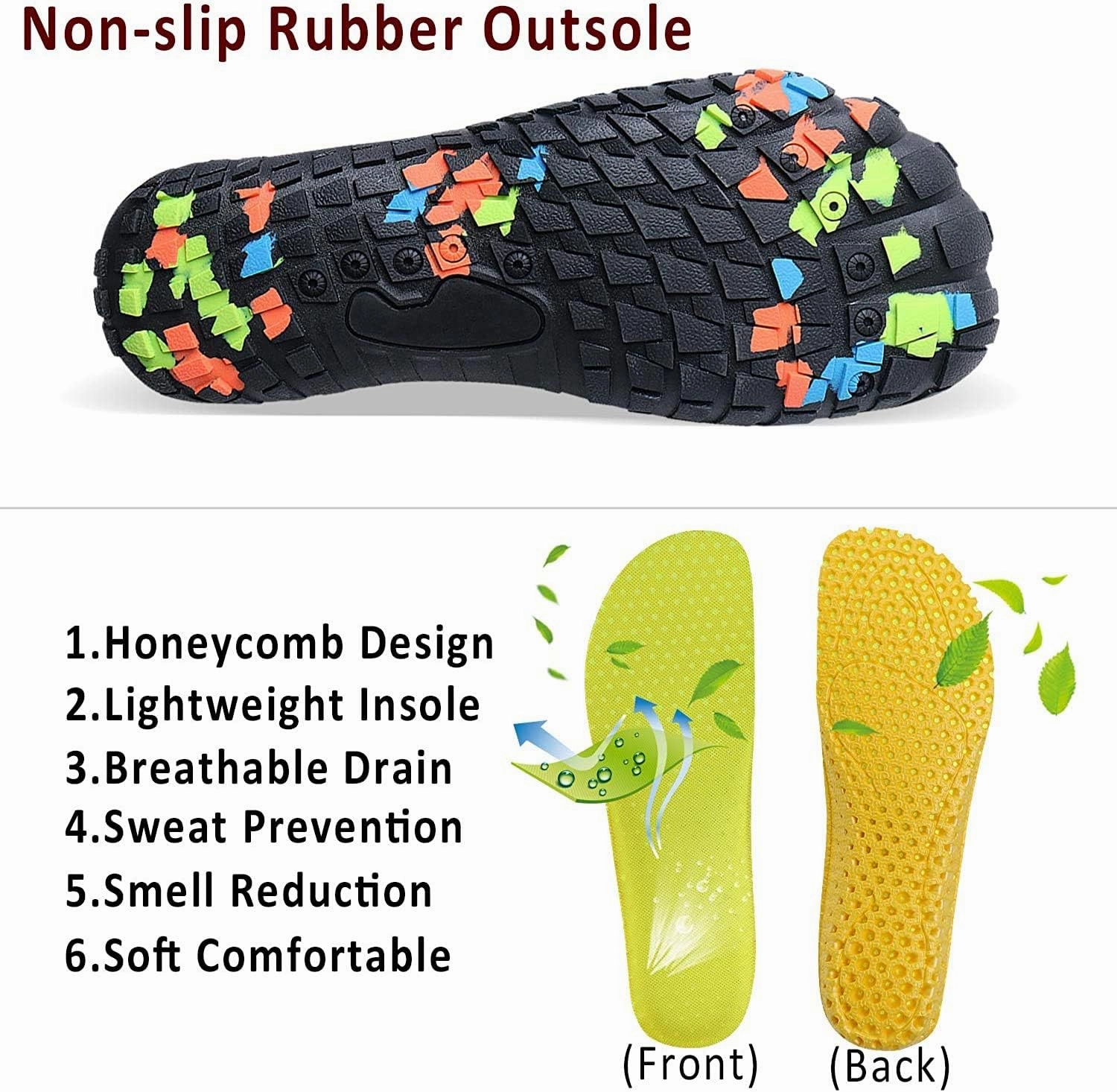MAYZERO Water Shoes Men Women Swim Surf Shoes Beach Pool Shoes Wide Toe Hiking Aqua Shoes Winter House Slippers