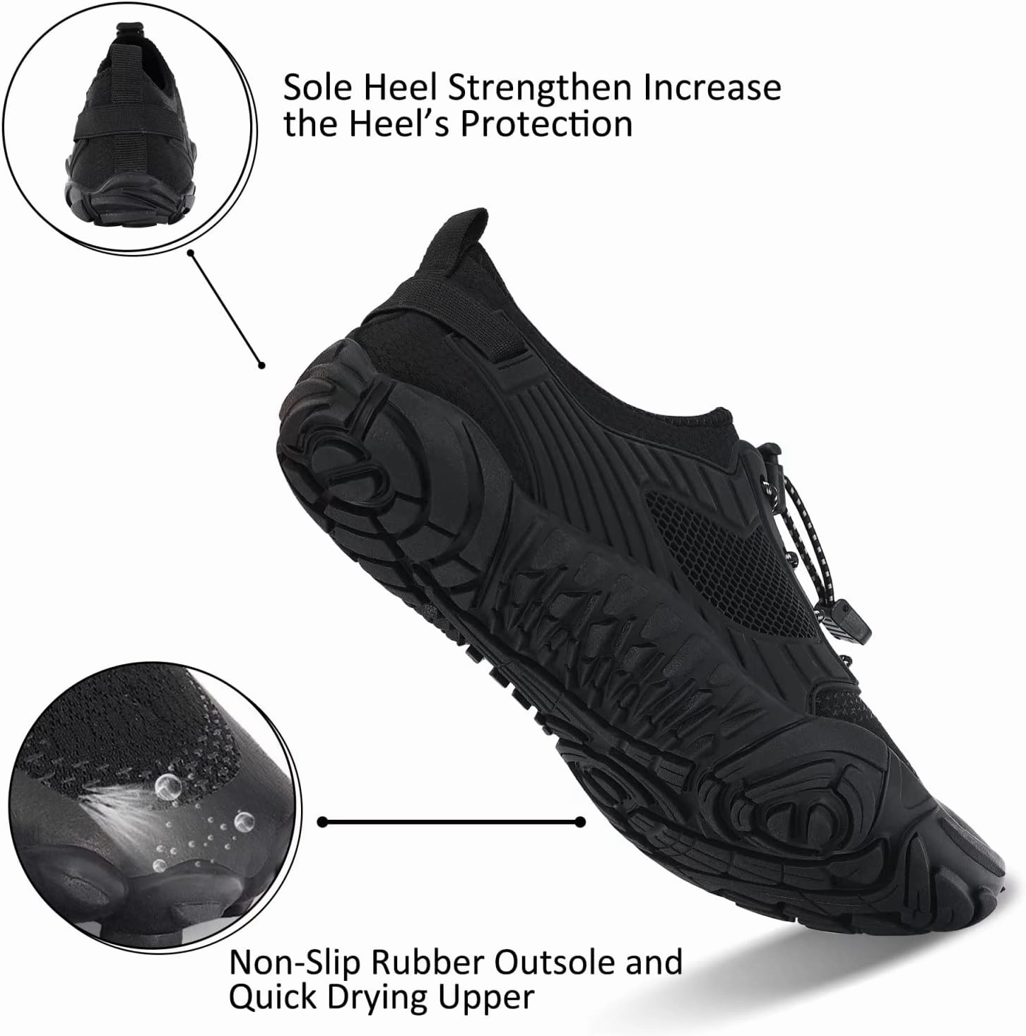 MAYZERO Water Shoes Men Women Swim Surf Shoes Beach Pool Shoes Wide Toe Hiking Aqua Shoes Winter House Slippers