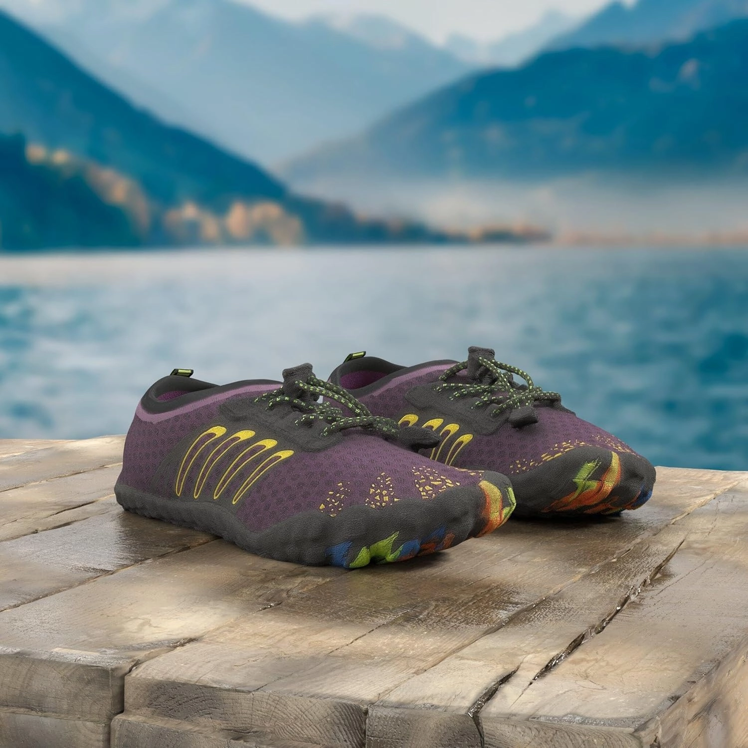 MAYZERO Water Shoes Men Women Swim Surf Shoes Beach Pool Shoes Wide Toe Hiking Aqua Shoes Winter House Slippers
