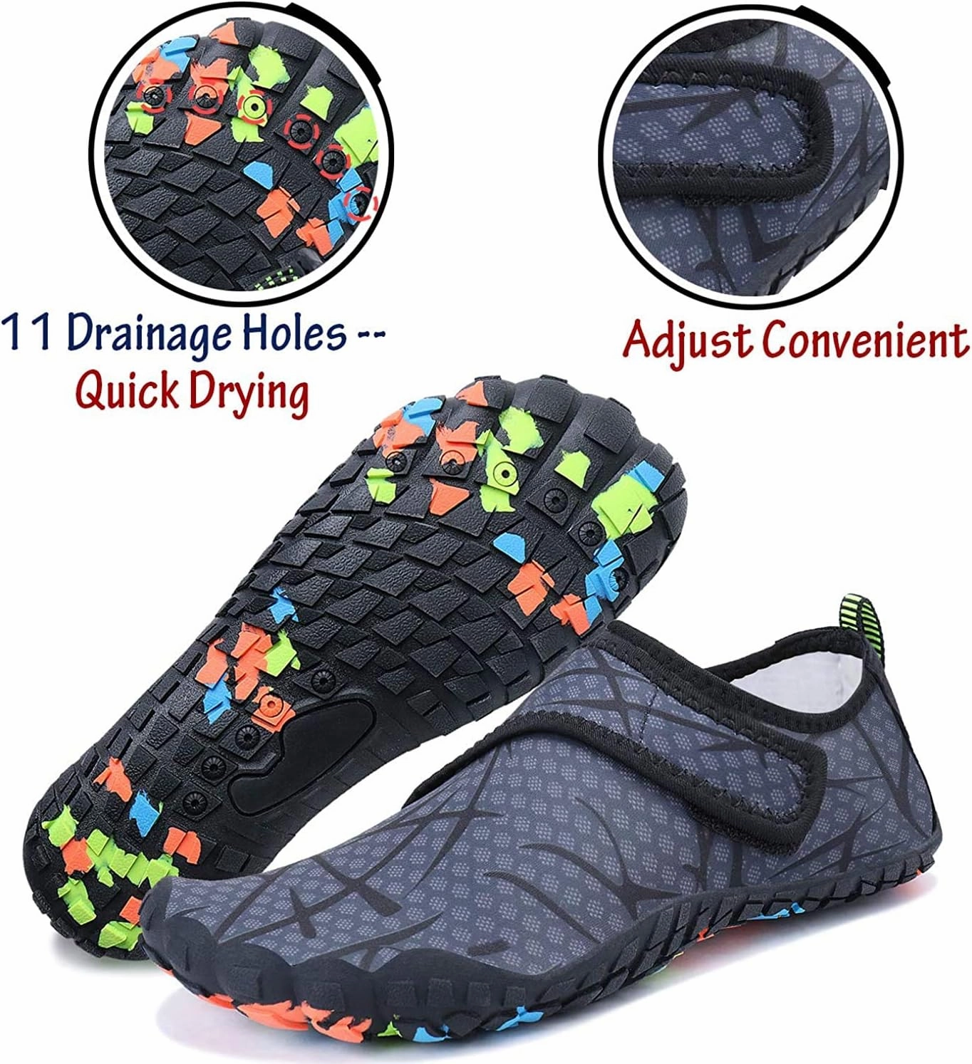 MAYZERO Water Shoes Men Women Swim Surf Shoes Beach Pool Shoes Wide Toe Hiking Aqua Shoes Winter House Slippers