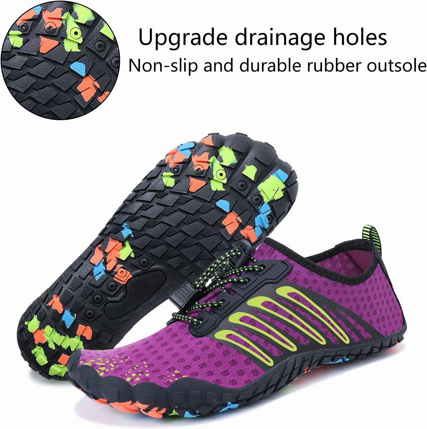 MAYZERO Water Shoes Men Women Swim Surf Shoes Beach Pool Shoes Wide Toe Hiking Aqua Shoes Winter House Slippers