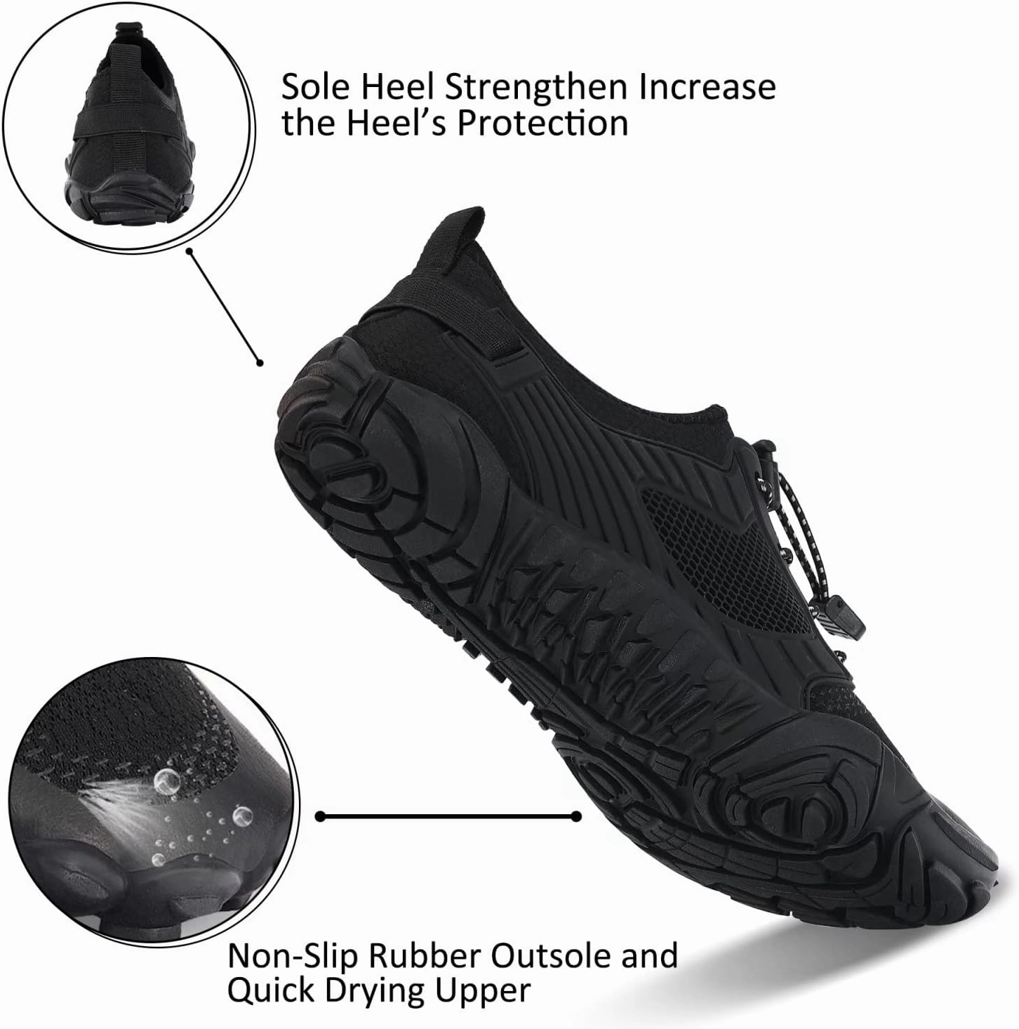 MAYZERO Water Shoes Men Women Swim Surf Shoes Beach Pool Shoes Wide Toe Hiking Aqua Shoes Winter House Slippers