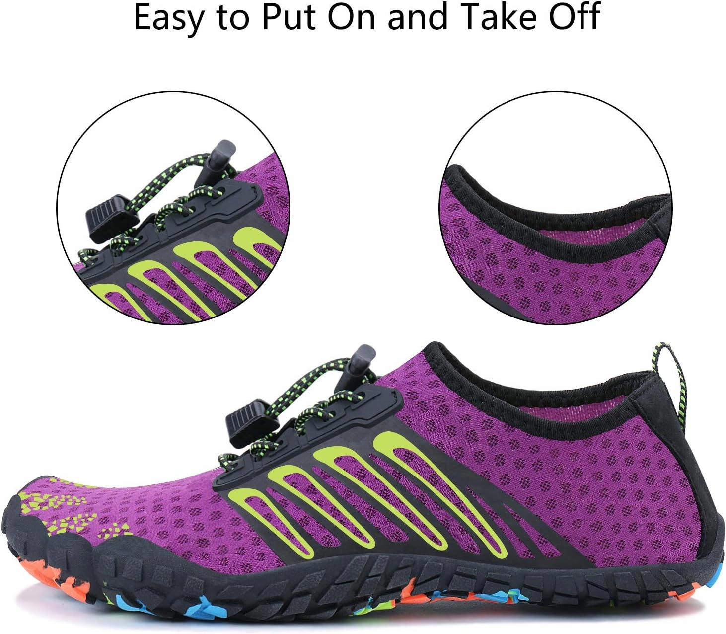 MAYZERO Water Shoes Men Women Swim Surf Shoes Beach Pool Shoes Wide Toe Hiking Aqua Shoes Winter House Slippers