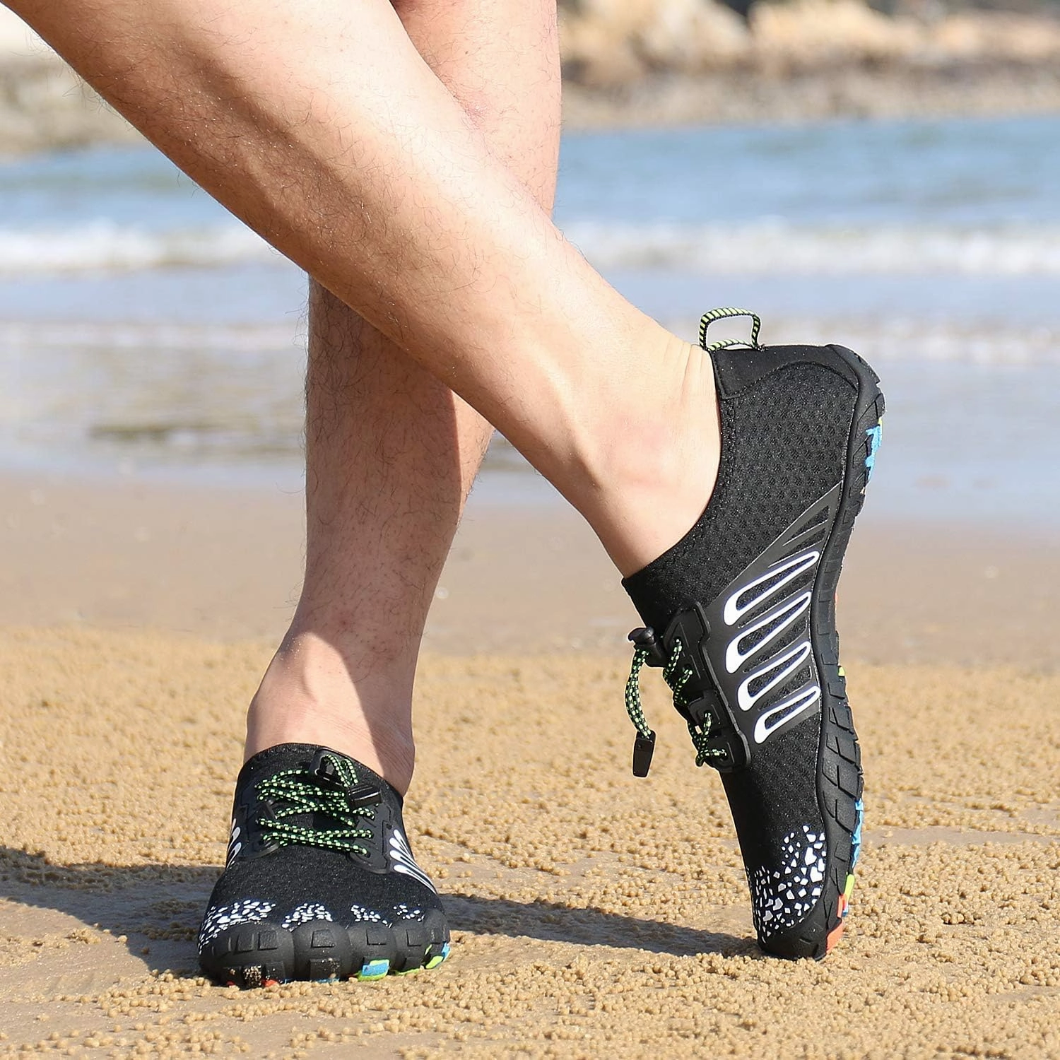 MAYZERO Water Shoes Men Women Swim Surf Shoes Beach Pool Shoes Wide Toe Hiking Aqua Shoes Winter House Slippers