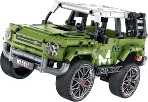 Mechanical Master - Off Roader - Green 474pcs - Brick Model Vehicle, Building Blocks Activity Set, Pull Back Engine Sports Car