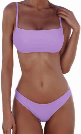 meioro Bikini Set Swimsuits for Women Low Waisted Two Piece Swimwear with Brazilian Push up Top Cheeky Bottom Bathing Suits
