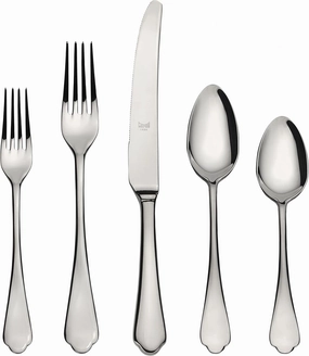 MEPRA 106422005 Dolce Vita 5-Piece Durable 18/10 Stainless Steel American Style Flatware Cutlery Set for Fine Dining, Dishwasher Safe, Service for 1