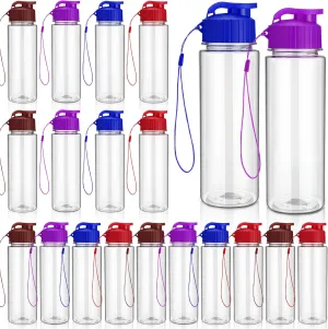 Mifoci 20 Pieces Water Bottle Bulk 17 oz Plastic Water Bottles Bulk Gym Sports Adults Reusable Large Bottles with Leak Proof Flip Top for Party Outdoor(Pastel Colors)